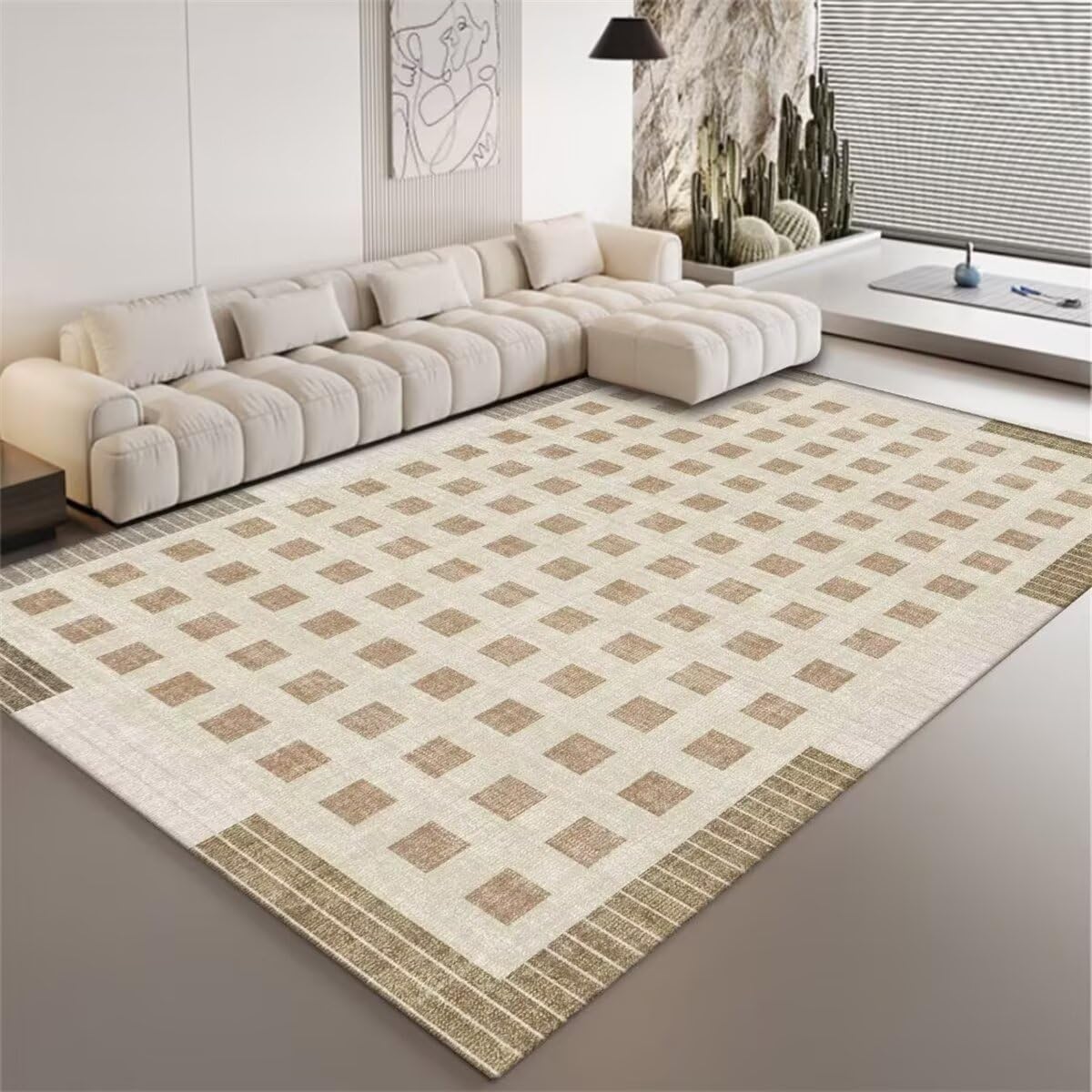 Tapis chambre ado géométrique tapis de canapé gris 50x80