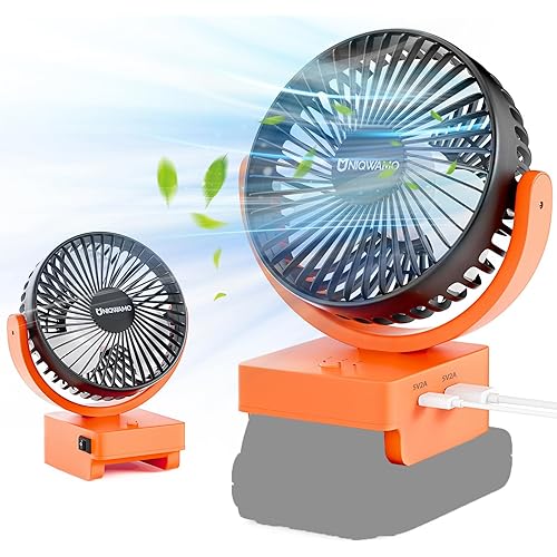 Rechargeable Jobsite Fan Compatible for Black & Decker/Porter Cable 20V Max Battery(No Battry), Portable Cordless Fan with 3 Speeds Control, USB +Type C & for 18V Battery