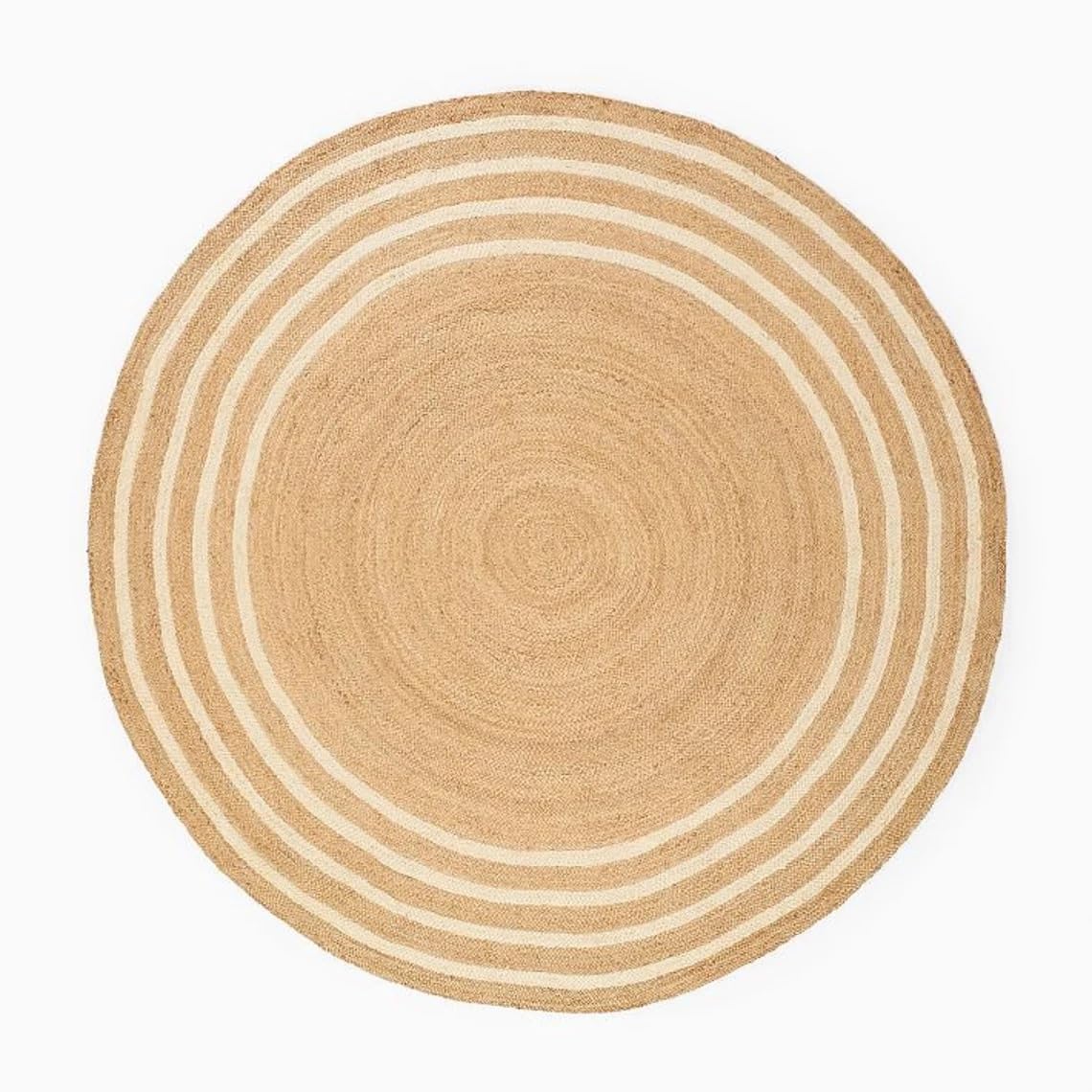 Tapis Boho fait à la main rond 152 cm en jute de ferme pour salon