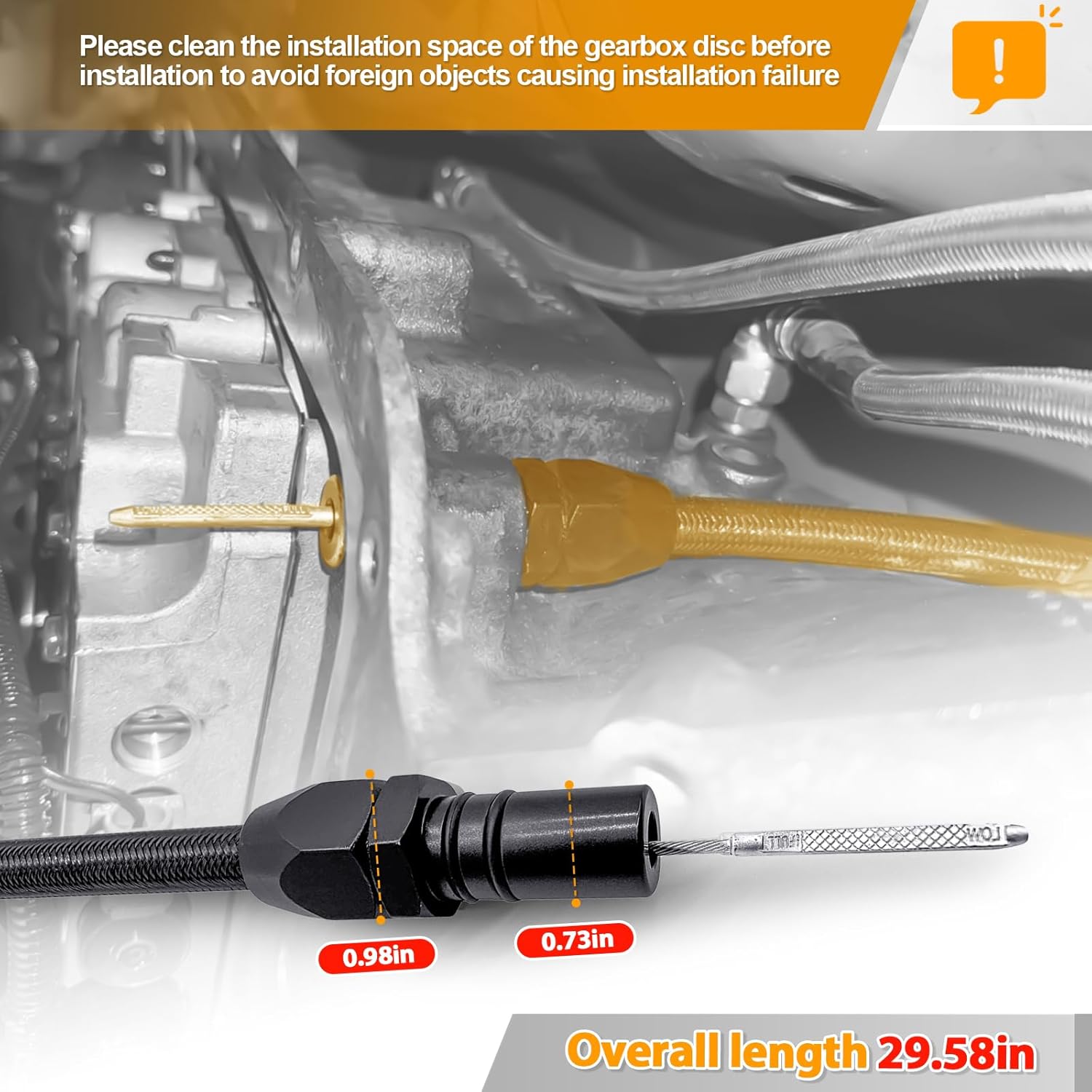 HAHAHA 700R4 4L60E 4L80E Trans Flexable Stainless Braided Hose Dipstick Compatible with GM,Chevy Black