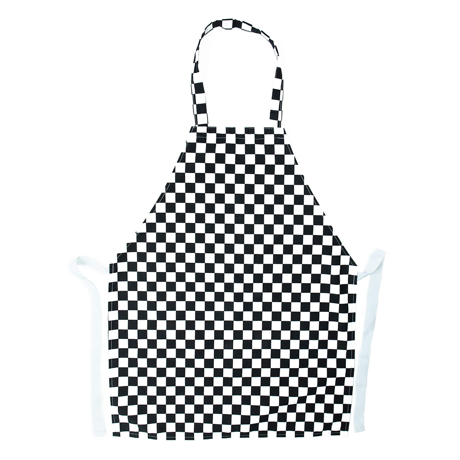 Childrens Kitchen Cooking School Fun Checked Style Aprons in Black, Blue or Red and Sizes (Black Check 3-5 Years 43cm x 33cm)