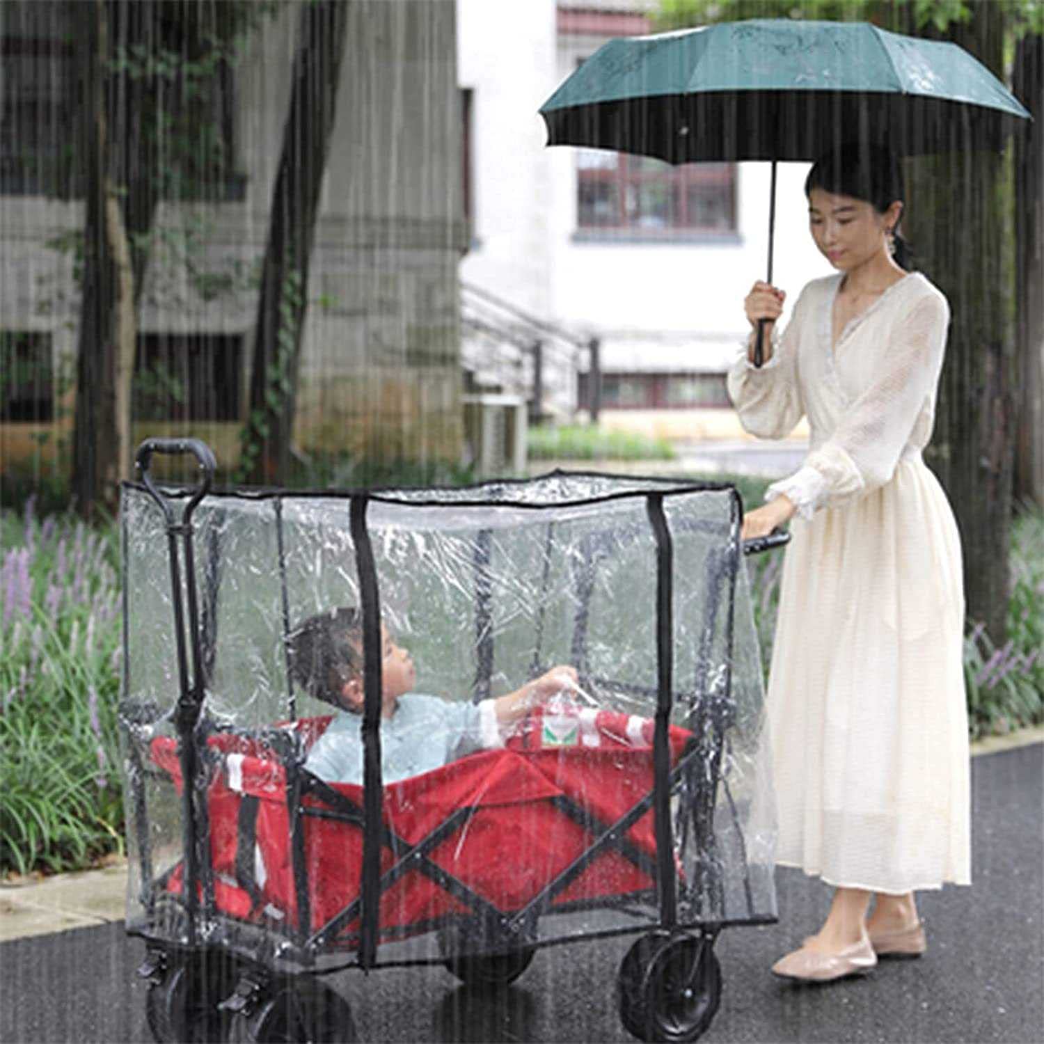 Cubierta impermeable para lluvia, sistema de viaje, protector contra la intemperie para carros, accesorio plegable para acampar al aire libre, protección contra el viento y la nieve