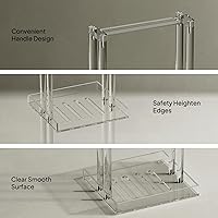 Vista 5 de Aquiver Acrylic Standing Shower Caddy - 3 Tier Shower Organizer Stand with Handle - Corner Shower Caddy for Inside Bathroom, Bathtub, 11'' L x 10
