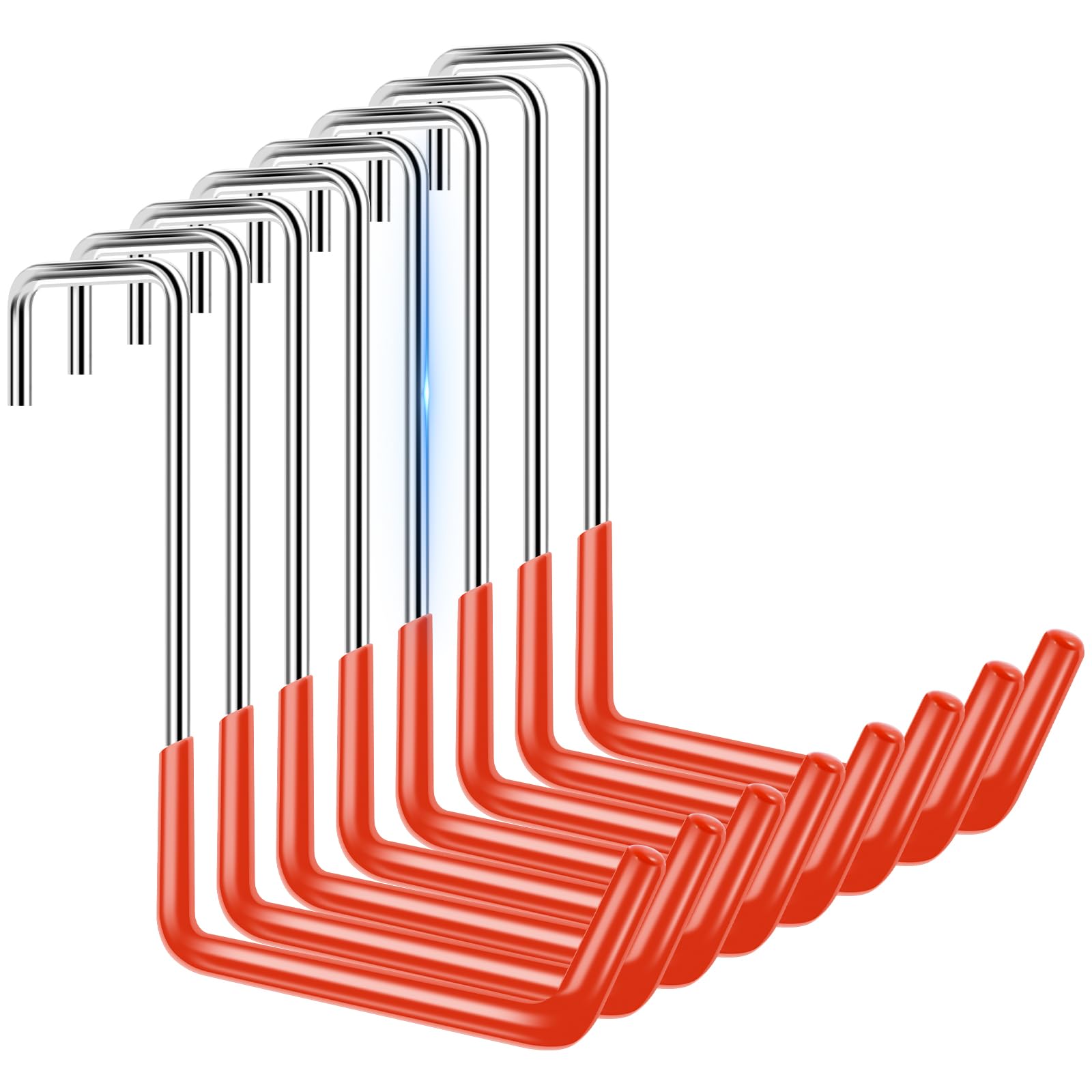 Sutowe 8pcs Rafter Hooks, Large 7.5inch S Shaped Heavy Duty Anti Slip Bicycle Hanger Brackets for Garage Tool Chair Hose Storage (Orange)