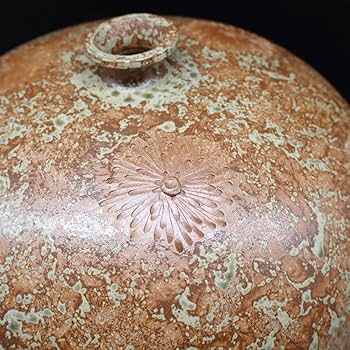 白石焼「焼締花火文 飾壺」陶器 花模様 置物 壺 木箱付き インテリア 白石焼「焼締花火文 飾壺」陶器 花模様 置物 壺 木箱付き