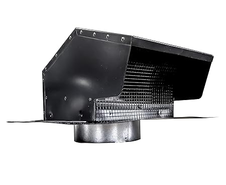 Builder's Best 84035 Galvanized Steel Roof Vent Cap with Damper & Removable Screen, 4