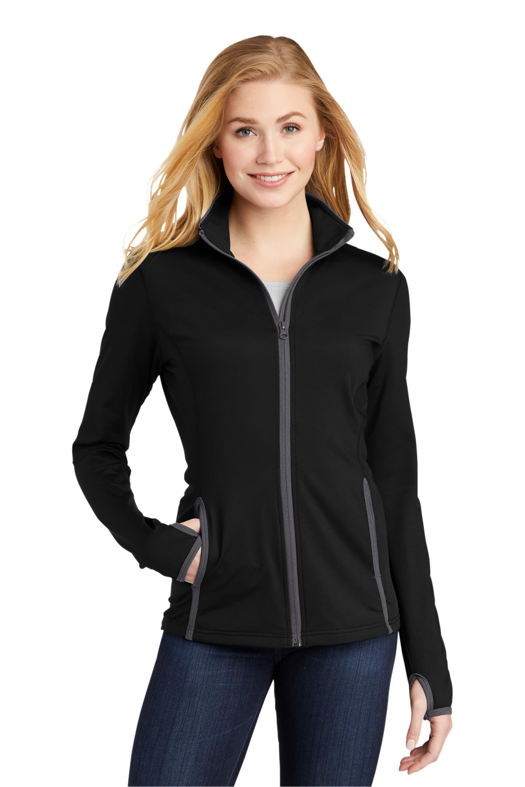 Women's Sport-Wick Stretch Contrast Full Zip Jacket