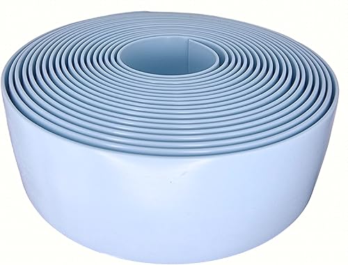 Correa de vinilo de 1.5 pulgadas x 20 pies para muebles de patio al aire libre, silla, reparación, correas de acabado mate (azul bebé) + 20 remaches