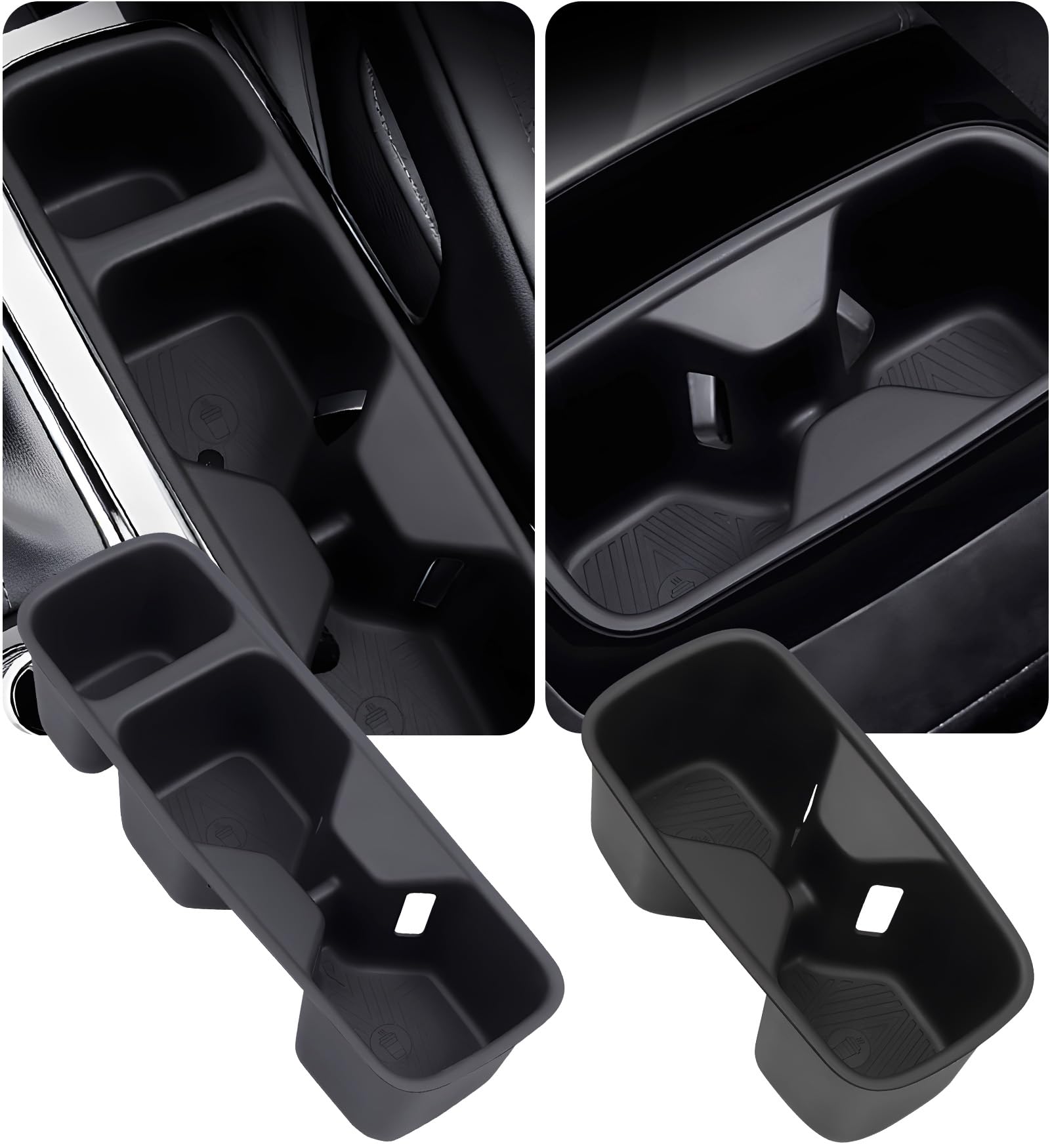 Cup Holder Inserts for KIA Telluride 2025 2024 2023 2022 2021 2020, Interior Accessories Center Console Front &amp; Rear TPE Cup Holders Covers Protector for 2020-2025 Telluride, Black