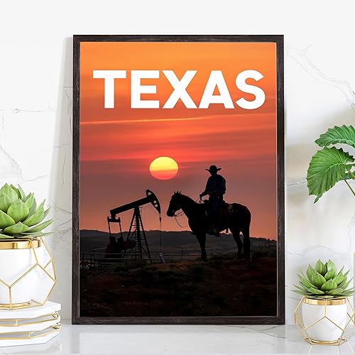 Pera Print Póster de Texas, póster de viaje de estilo retro de Texas, impresión artística de Texas, decoración de arte de pared, póster vintage de