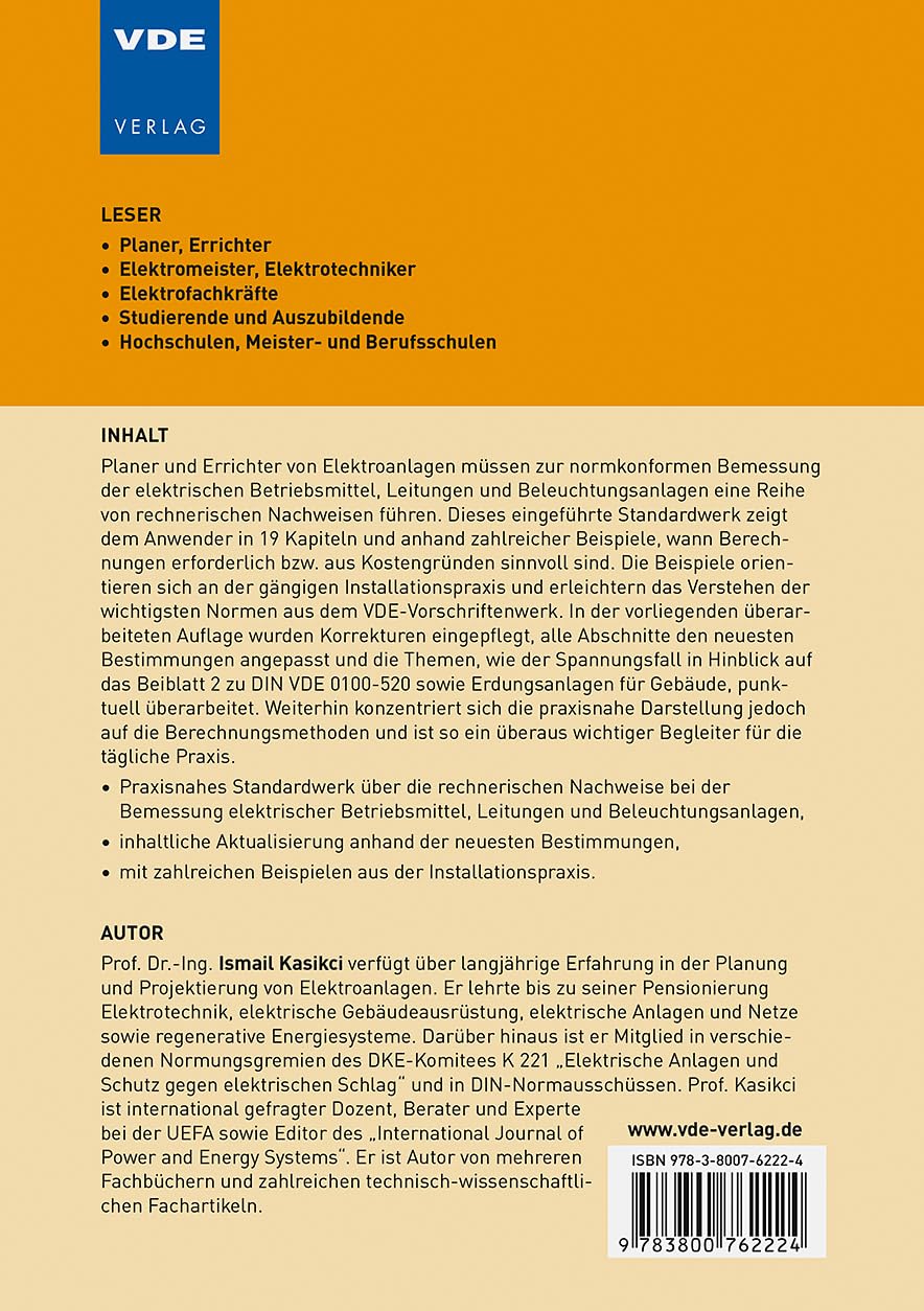 Projektierungshilfe elektrischer Anlagen in Gebäuden: Praxiseinführung und Berechnungsmethoden (VDE-Schriftenreihe – Normen verständlich Bd. 148)