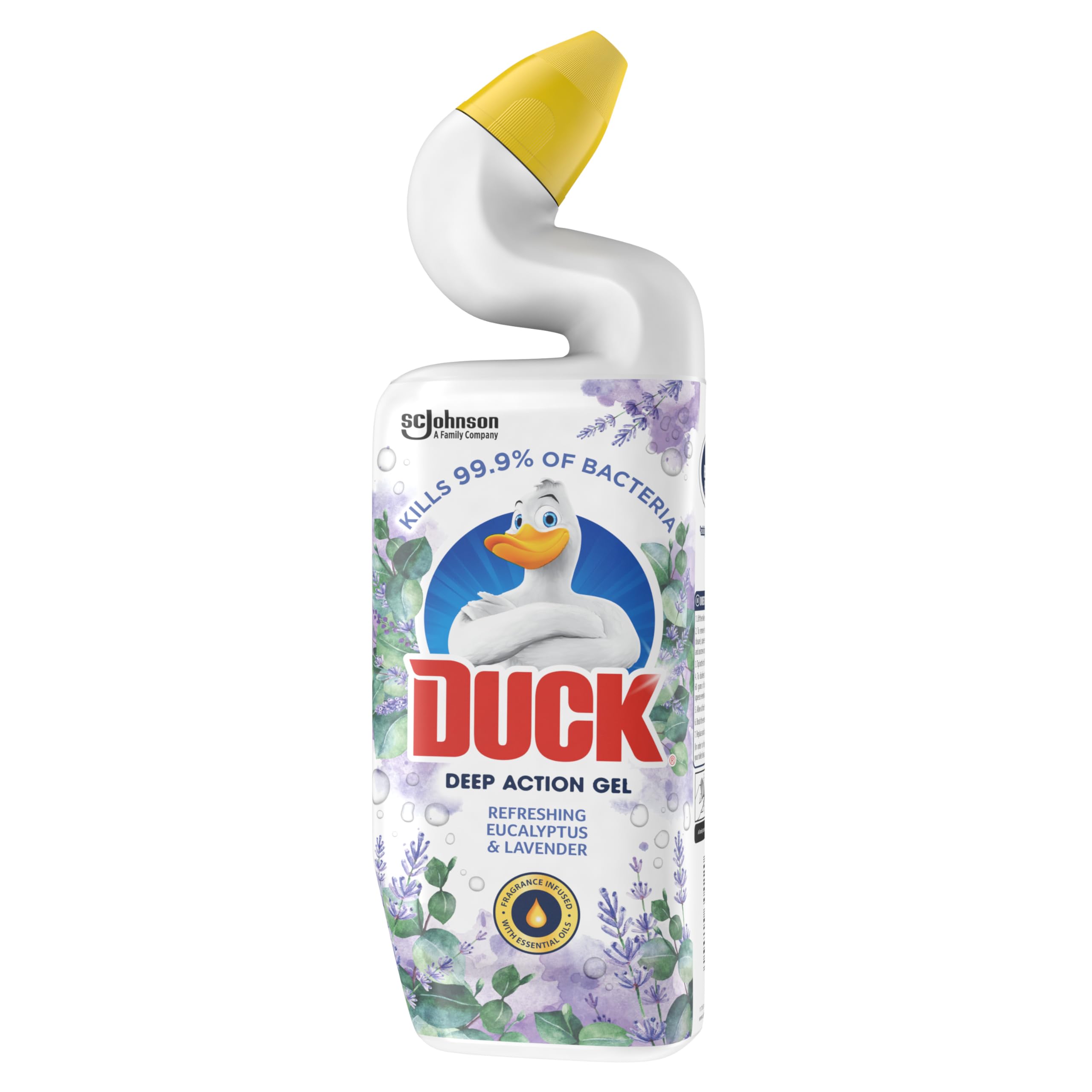 Duck Deep Action Gel Toilet Cleaner Liquid, Removes Limescale, Long Lasting Fragrance, Eucalyptus & Lavender, Pack of 8 (8 x 750ml)