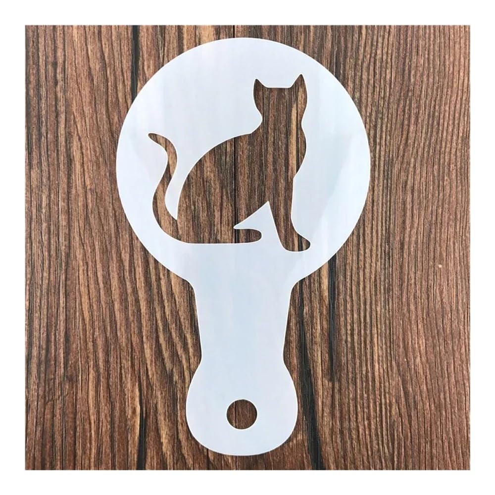 5 plantillas de plástico con forma de gato, para decorar fondant, postre, tartas, capuchino