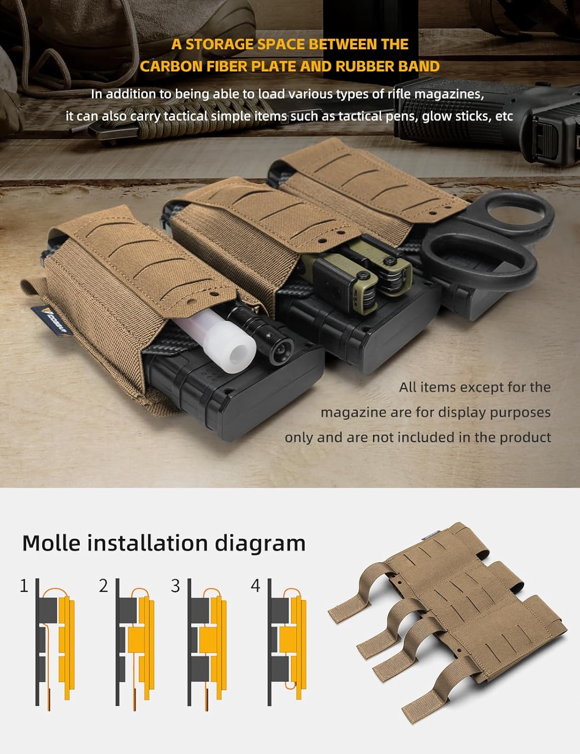 IDOGEAR SPORTS Tactical Triple Mag Pouch 5.56MM Molle Magazine Pouch with Open-Top for Magazine M4 M16 AR-15 - Image 4