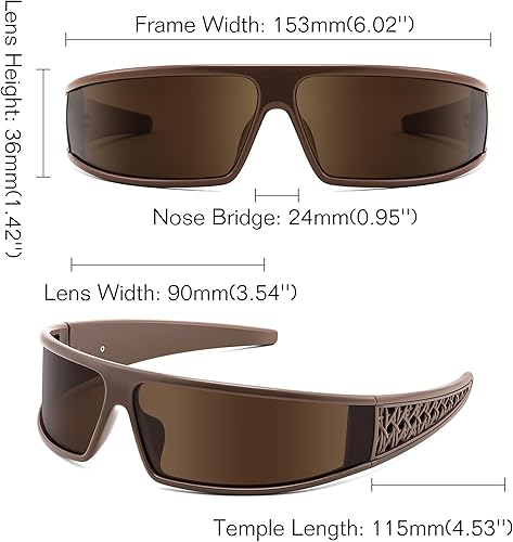 Miniatura 5 de FEISEDY Y2K - Gafas de sol envolventes con diadema para mujeres y hombres, lentes de sol con marco de moda, elegantes y deportivos, B4178