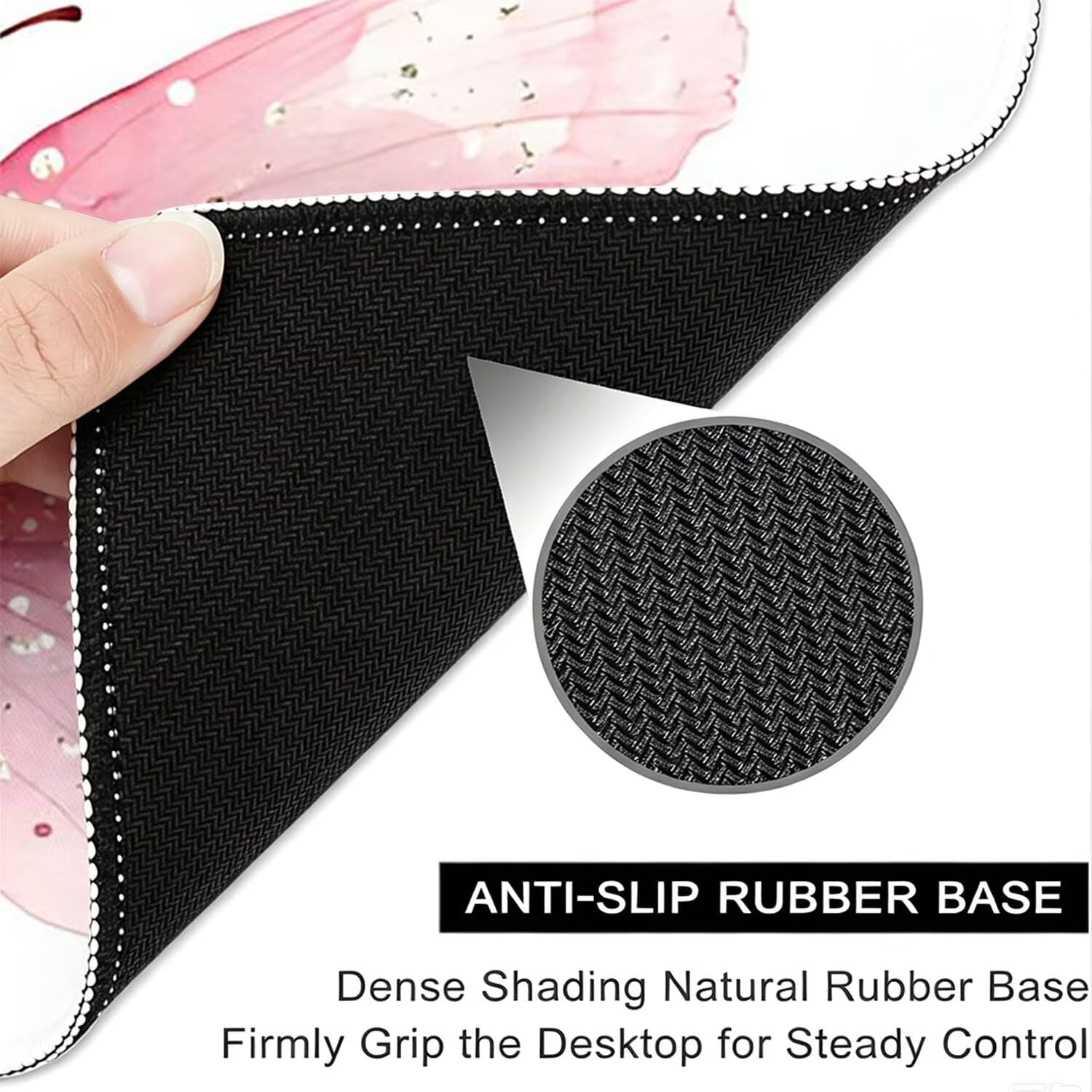 Tappetino Mouse Gaming XXL, Mousepad 1200x600x4mm rosa Farfalla 0x0-141 | Tappetino Scrivania con Base in Gomma Antiscivolo Bordi Cuciti per Computer, PC, Migliora la Precisione e la Velocità