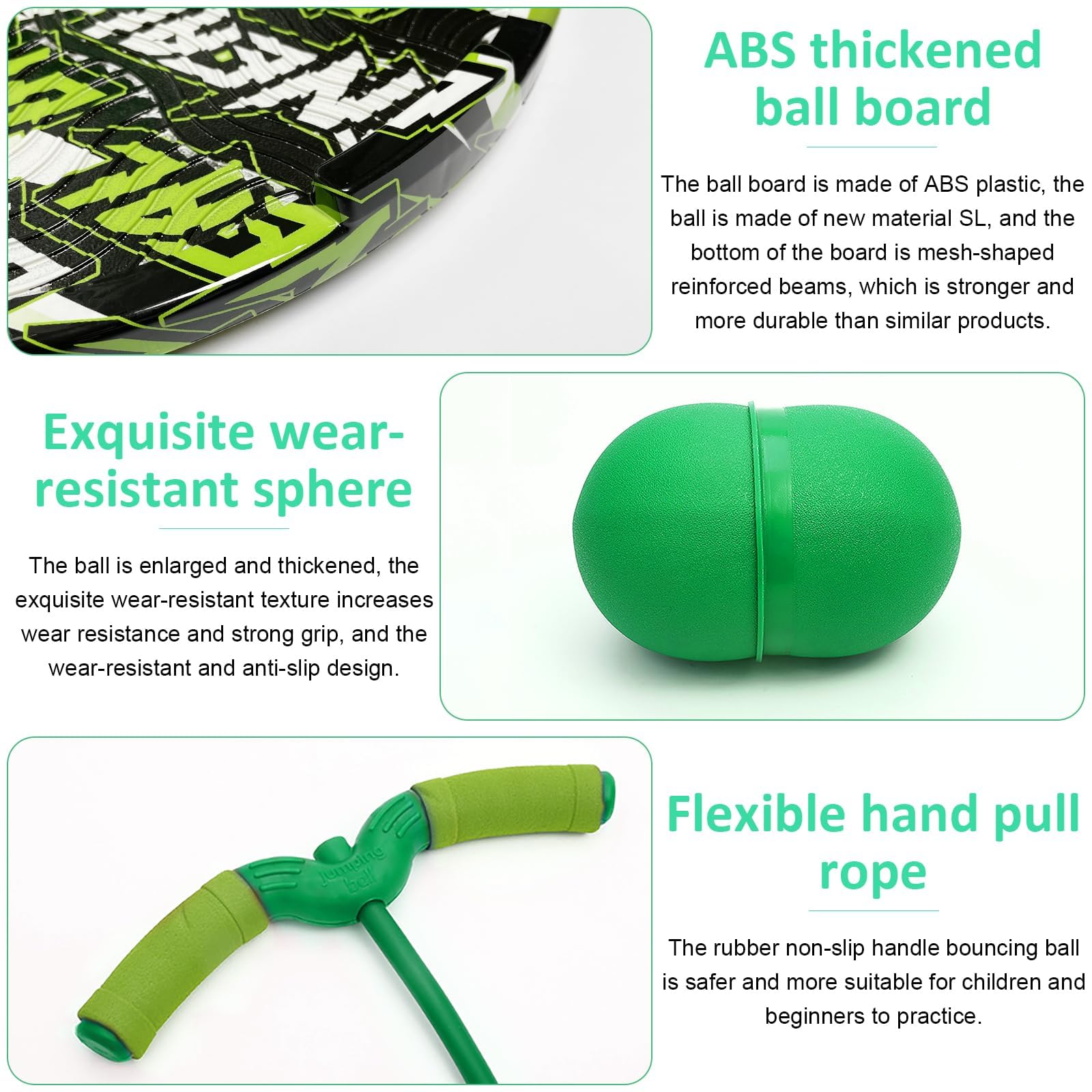 MeYuxg Pogo Stick con Maniglia, Palla per Saltare Bambini Adulti, Giochi da Esterno per Bambini, capacità di Carico 100 kg, Palla Salta Salta per L'allenamento Dell'equilibrio e Lo Sport (Verde)