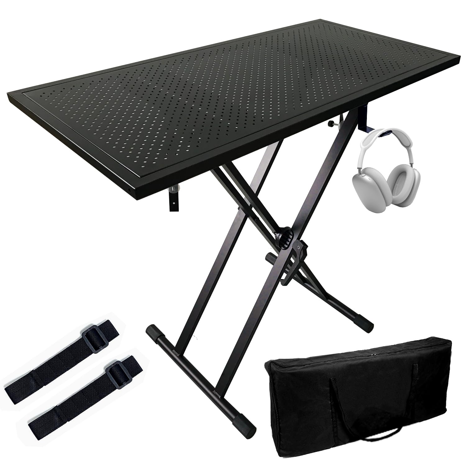 DJ Table Stand Audio Mixer Stand Portable Booth - 35" x 17.3" Versatile DJ Booth Stand for Piano, Laptops, Controllers, Midi Keyboards, and Audio Mixers, Mixer Pioneer DJ Controller Equipment