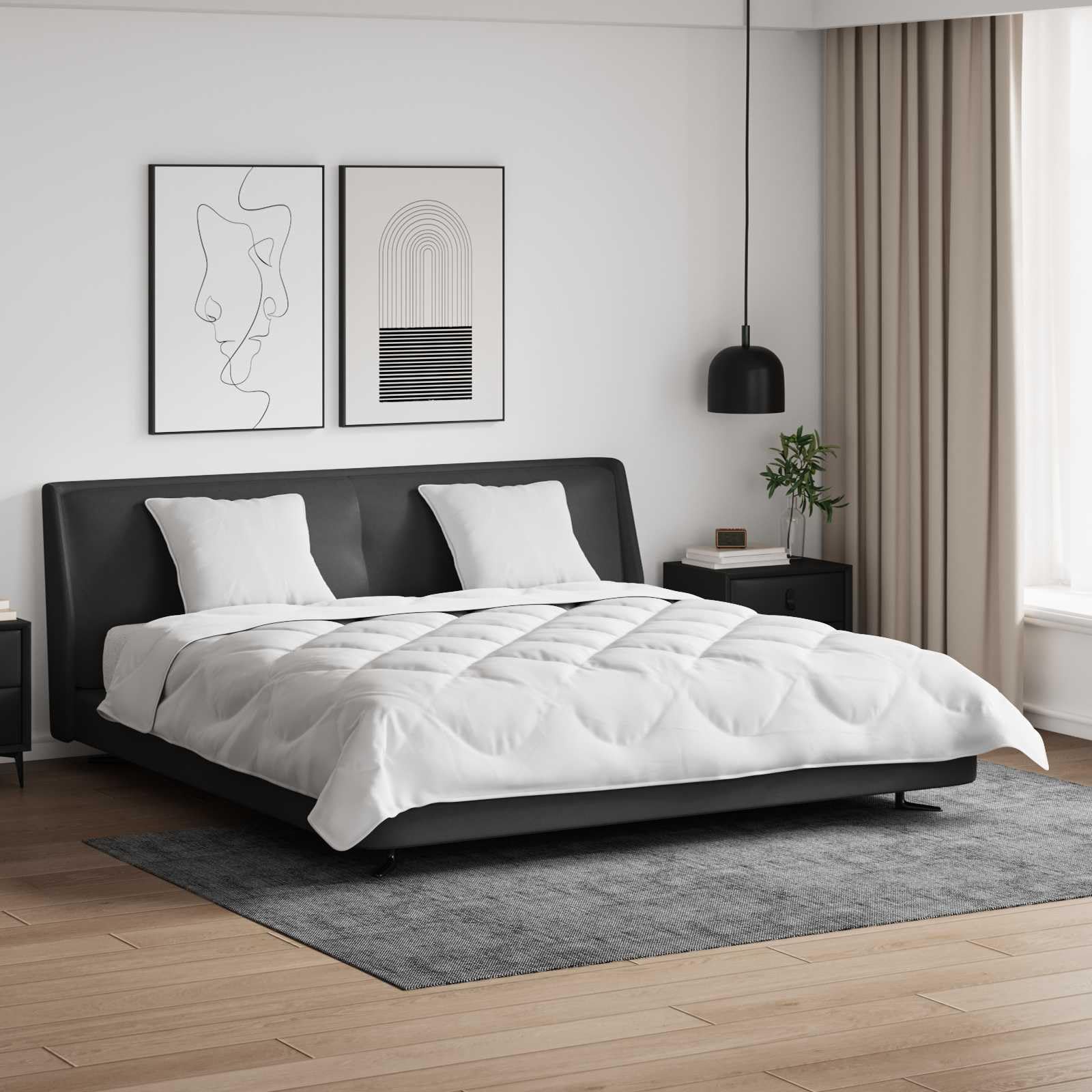Generico Set di Piumoni 3 PCS Bianco Microfibra e Piuma D'Oca,Casa e Giardino,Biancheria,Lenzuola e Coperte,Bianco,6.74 kg,3377979