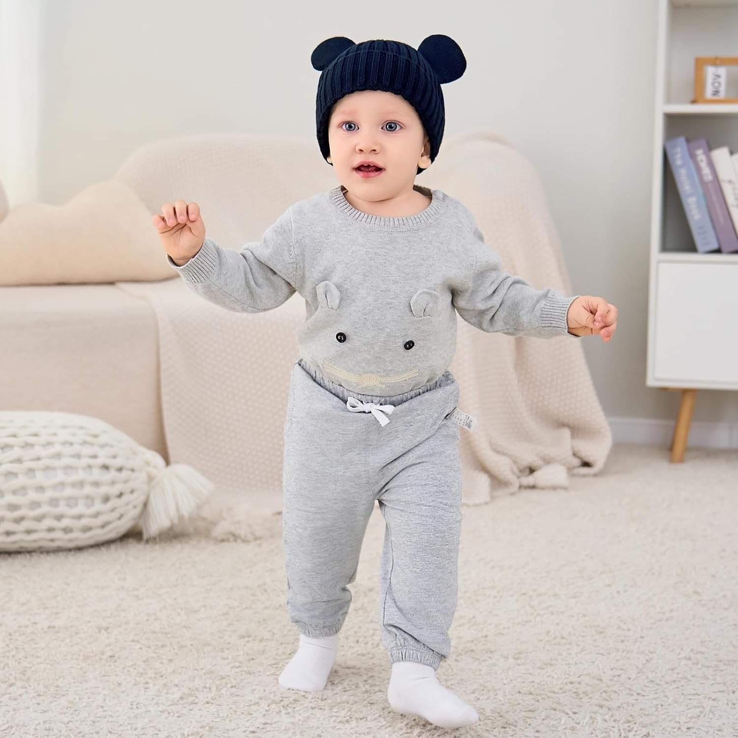 Toddler Boy Winter Beanie Baby Knit Hat Warm Girl Beanies Newborn Cute Hats for Kids - Image 5