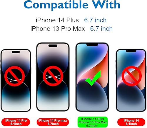 Miniatura 2 de Mothca Protector de pantalla de vidrio mate para iPhone 14 Plus, antirreflejos, antihuellas, película de vidrio templado, compatible con fundas,