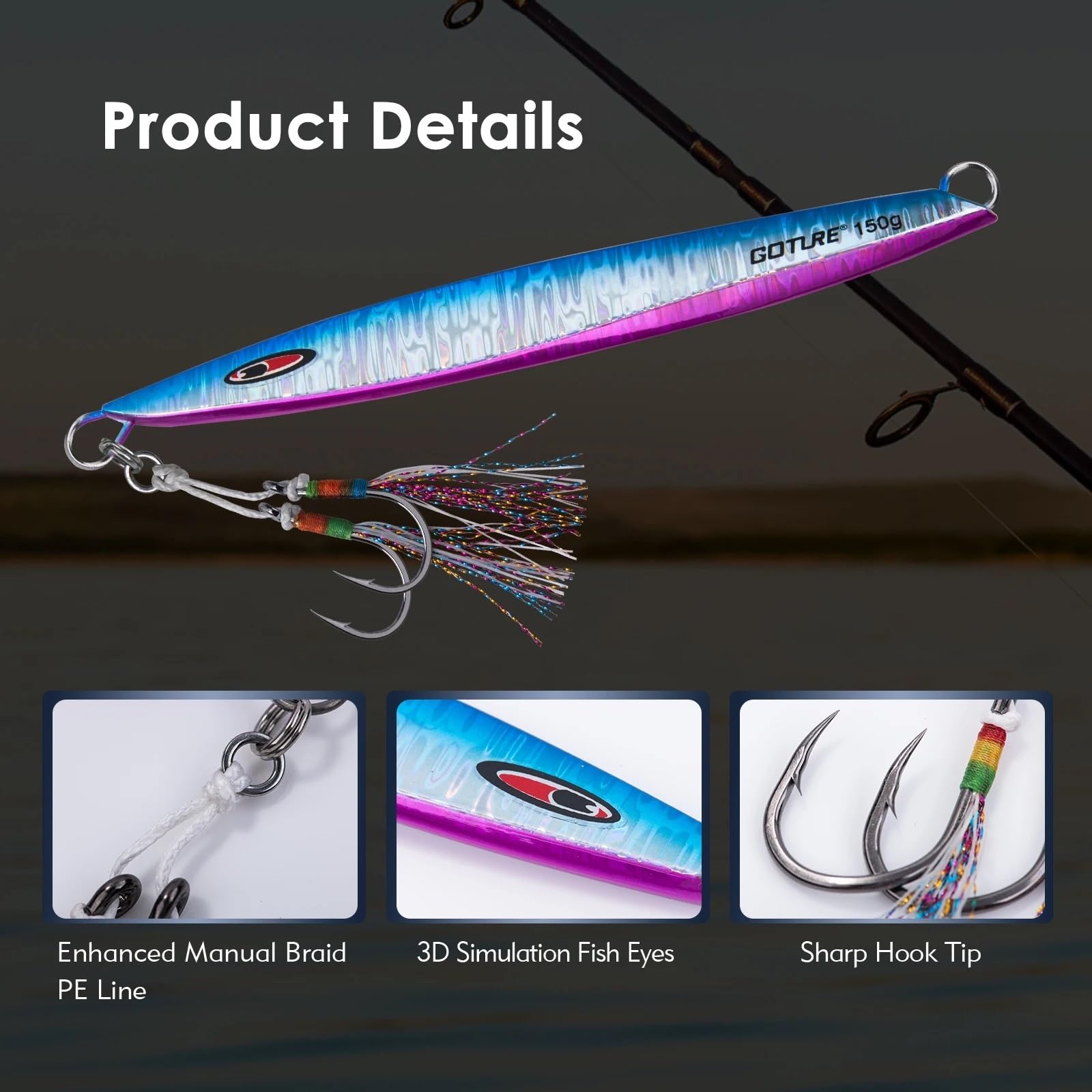 Appâts de pêche 5 pièces 80g/100g/150g gabarit à coulage rapide gabarit en métal leurre pêche à la turlutte en eau de mer leurre dur appâts de pêche matériel de pêche à la traîne Leurres de pêche(80g)