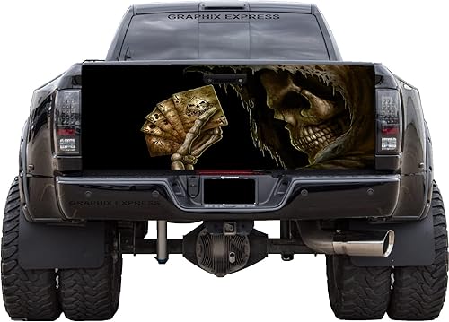GRAPHIX EXPRESS Calcomanía para puerta trasera de camioneta (T24 Grim Reaper), calcomanías para puerta trasera para camionetas, calcomanías gráficas