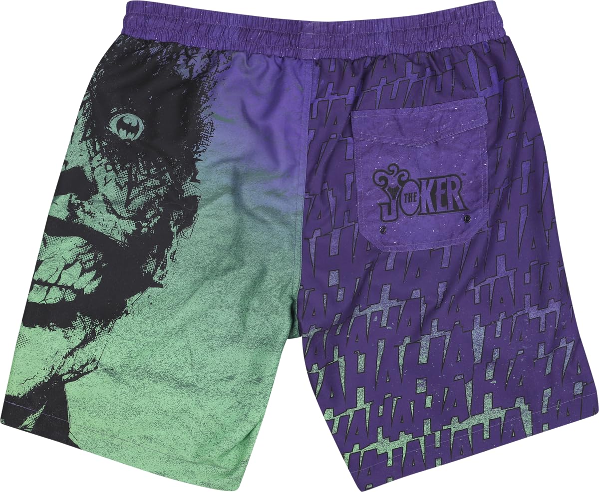 BATMAN Joker - Ha Ha Homme Short de Bain Multicolore 100% Polyester (recyclé)
