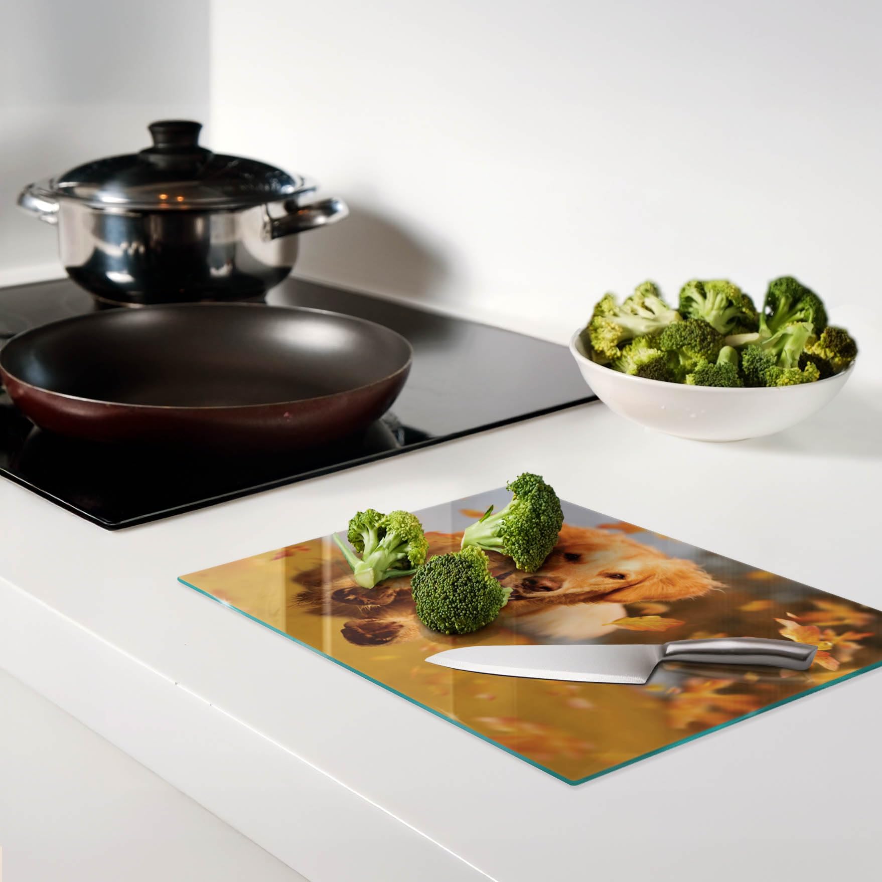 Cristal para cortar en la cocina 40x30 cm Perro Golden Retriever
