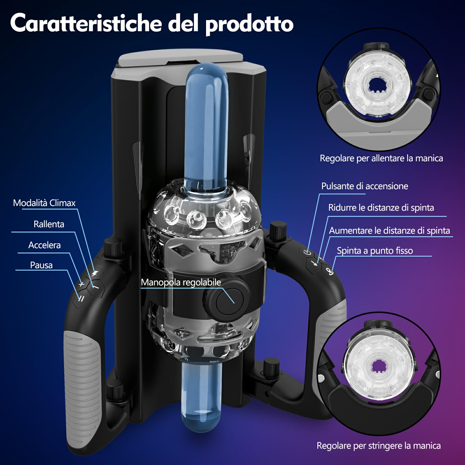 Masturbatore Uomo Masturbatore Automatico Sex Toys Uomo - Masturvatore per Uomo Sex Toy con Supporto per Telefono e Maniglia Pieghevole Distanza di Spinta di 12 cm Masturbtore per Pene Sexytoysys
