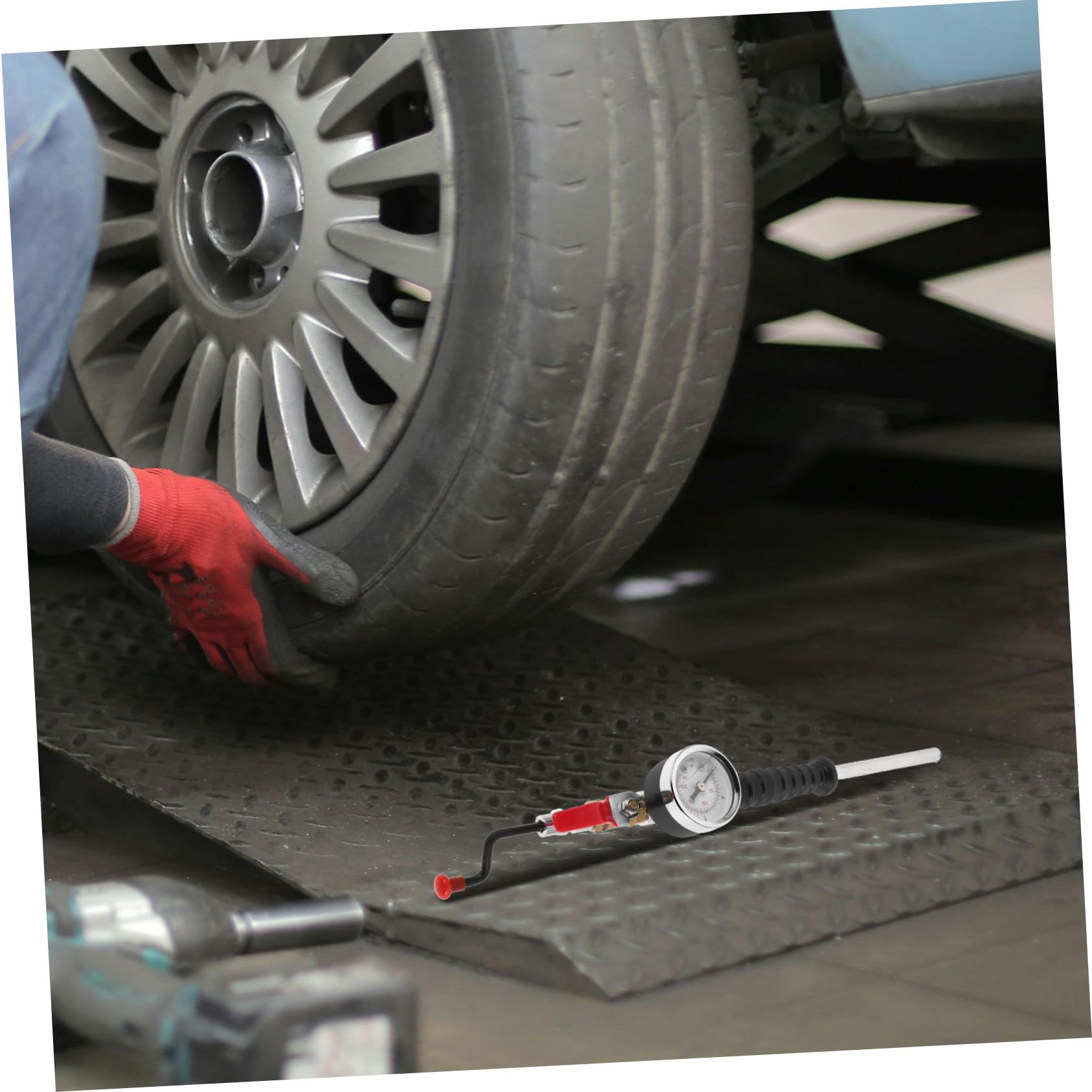 2 pezzi Manometro per Pressione Pneumatici Auto con Manovella Resistente per Gonfiaggio Rapido e Portatile Compatibile con Compressori Aria e Veicoli Multipli