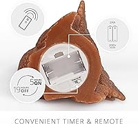 Vista 4 de Luminara Decoración de cosecha de otoño sin llama, vela LED figural de pavo, color natural, Adobe, 5.3 x 7.5 pulgadas, llama móvil de cera real