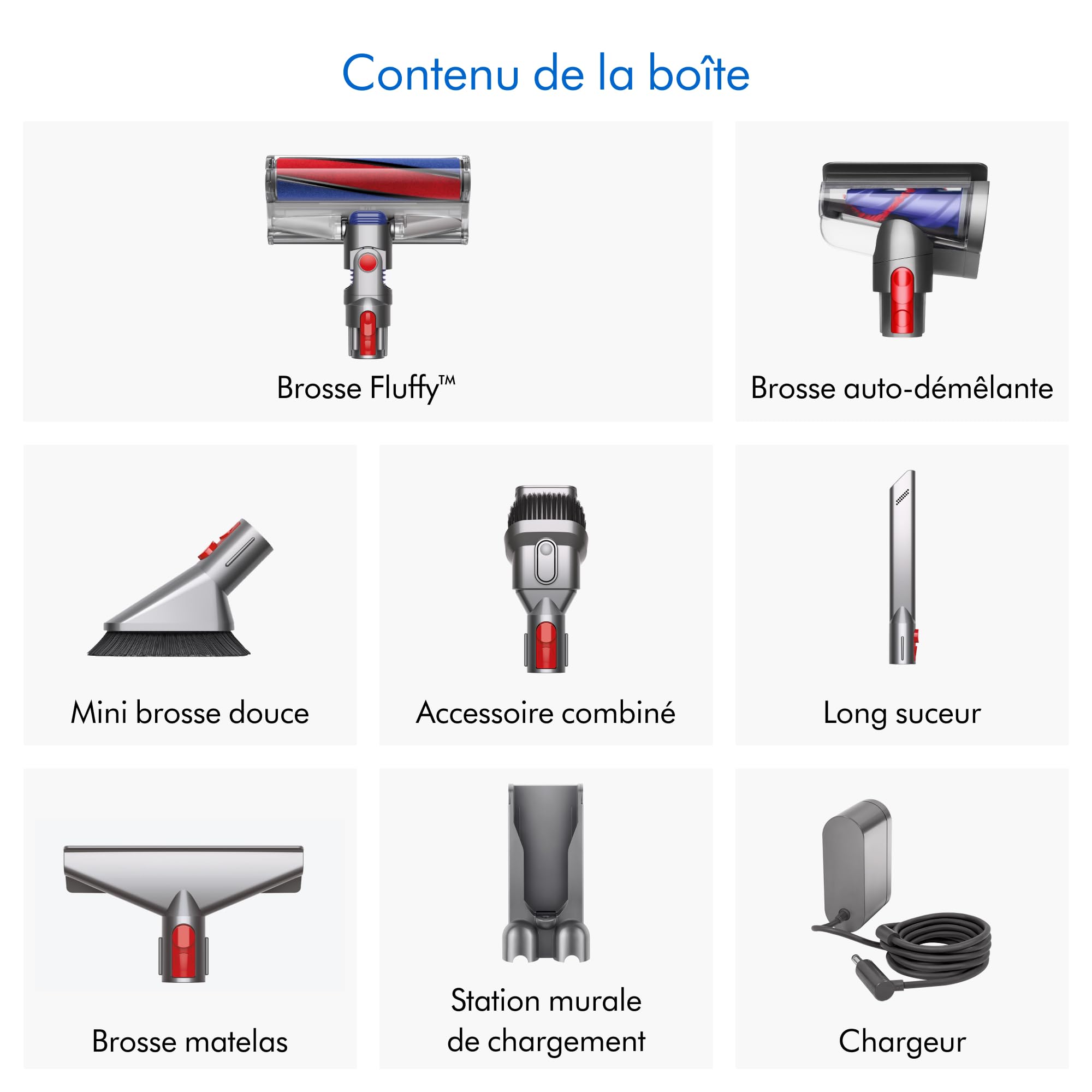 Dyson V11™ Fluffy aspirateur sans Fil – 185 Airwatts, 60 Min d’autonomie, Technologie Anti-emmêlement, aspirateur à Main et sols