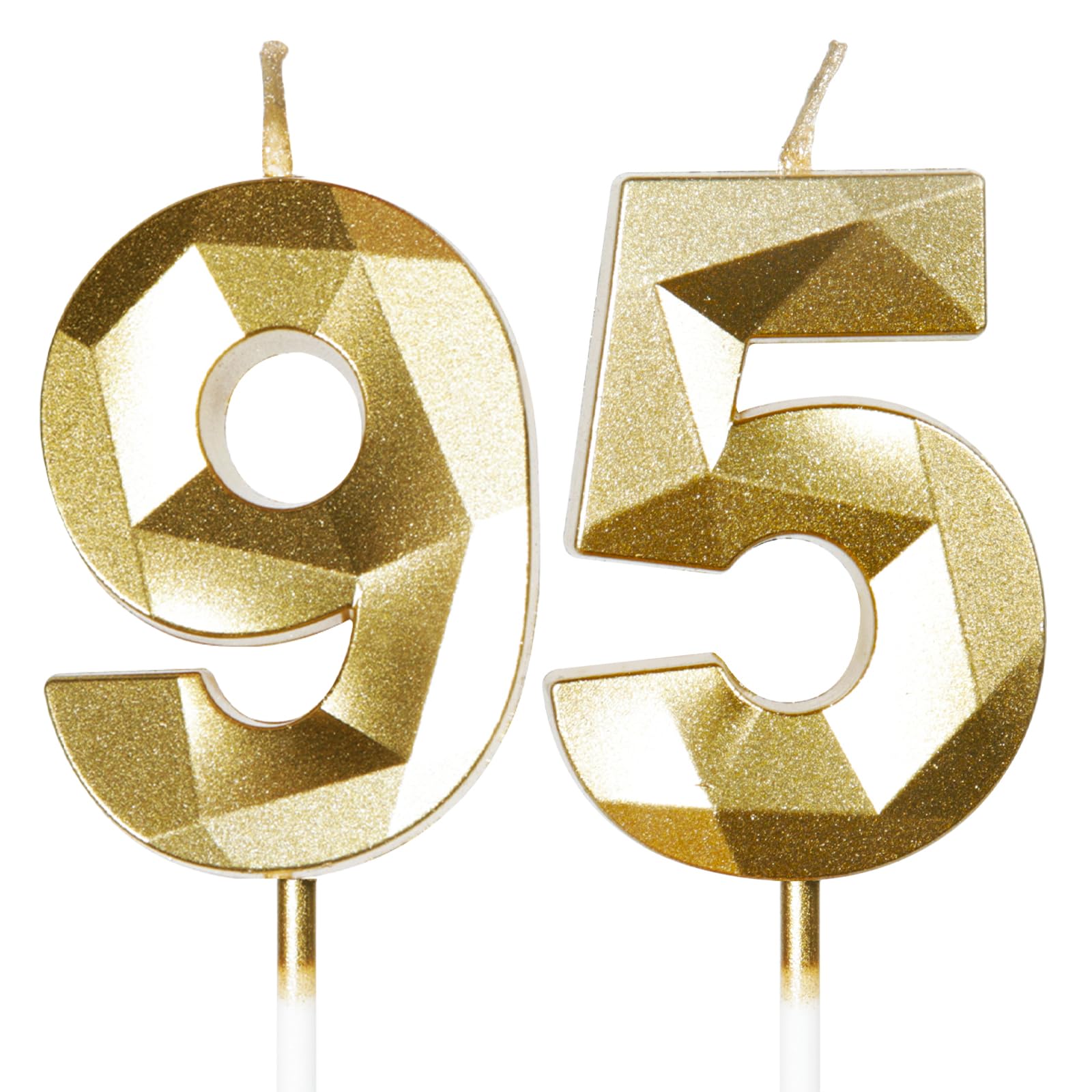 Yiran 50th Birthday Candles, Gold Number 50 Happy Birthday Candles, Cake Topper Decorations for Birthday Party, Wedding Anniversary Celebration Supply — view 216