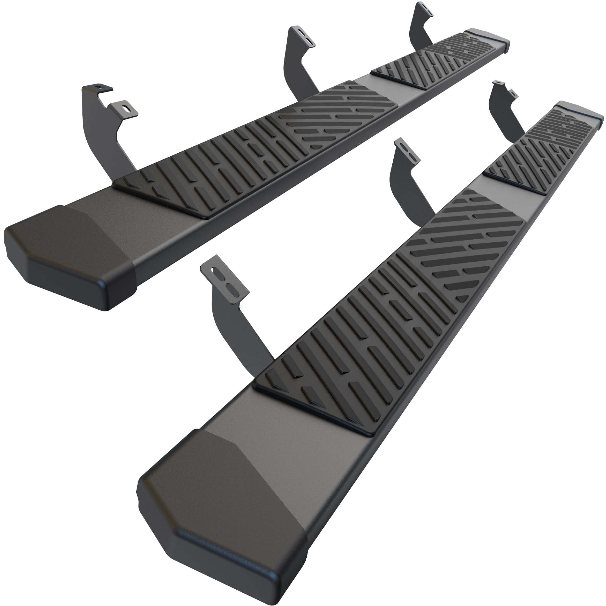 6 Inches Running Boards Side Steps Compatible with 2024 2025 Toyota Tacoma Double/Crew cab (4 Full-Size Doors), Black Textured Aluminum Nerf Bars