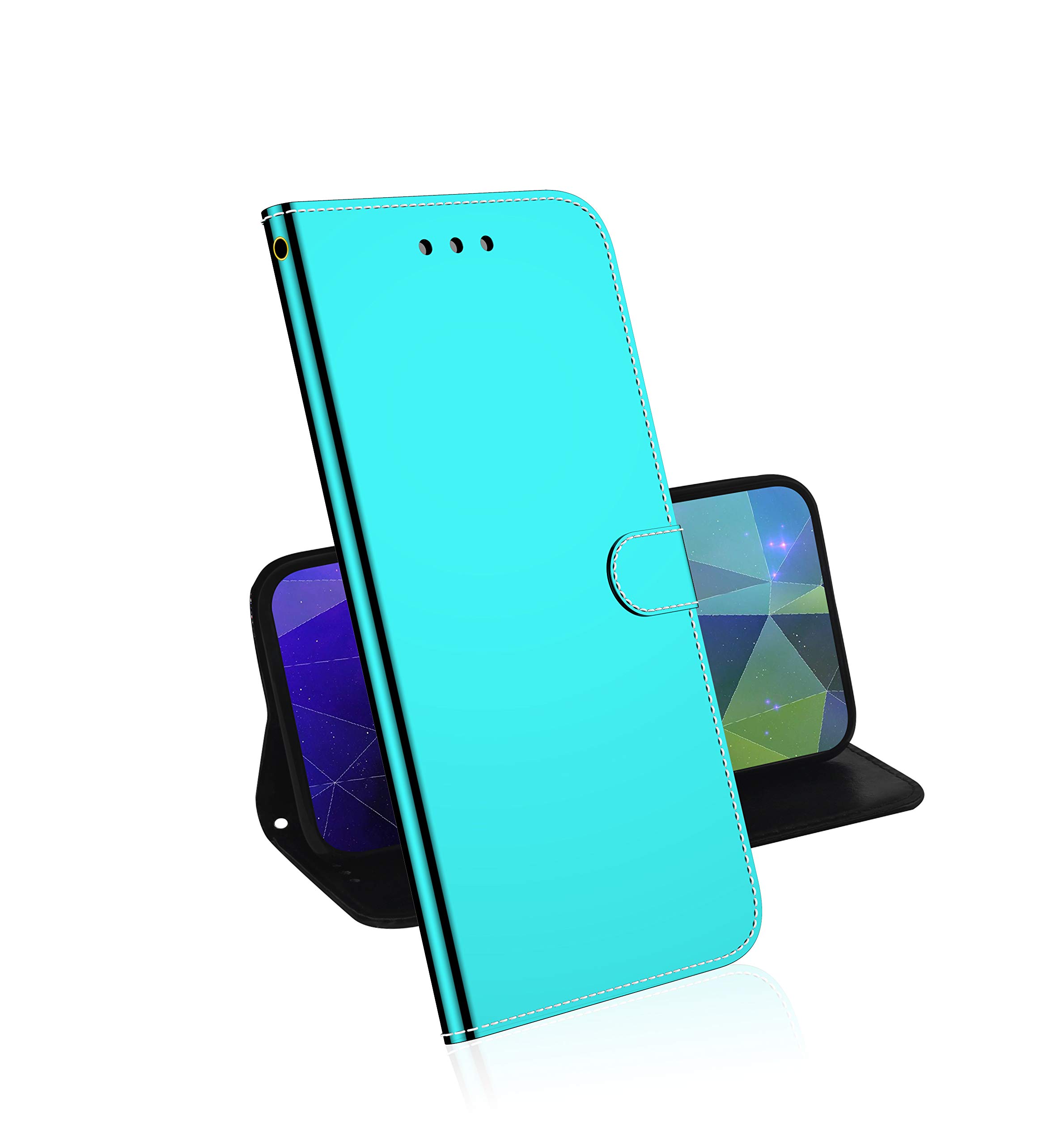 WOBURN Leather Folio Cover per Oppo Reno8 T (Reno 8T), Custodia in Pelle PU Magnetica Libro Flip Portafoglio con [Funzione Stand]. Blu
