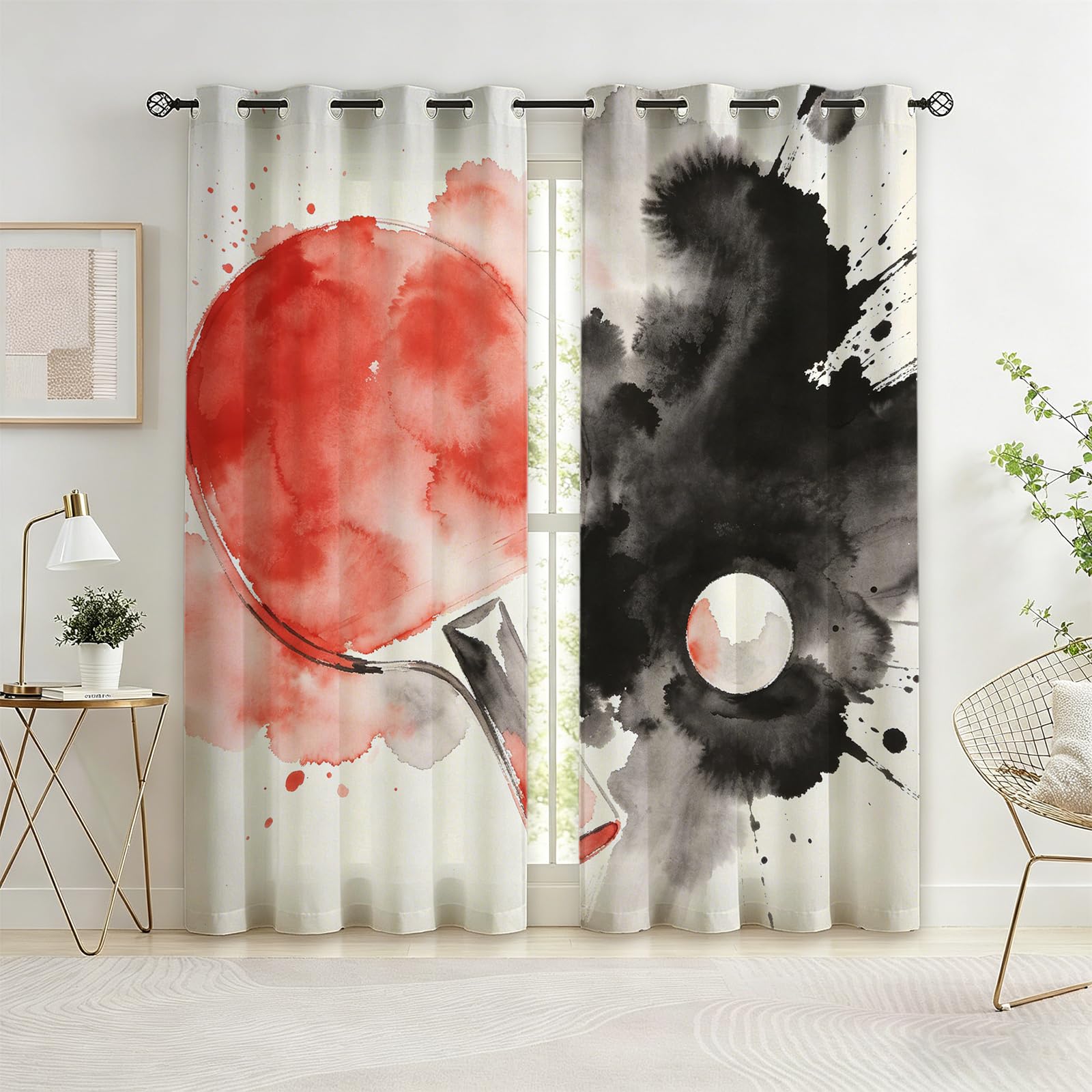 Rideaux Occultants À Oeillets Balle de Ping-Pong Sports Chinois