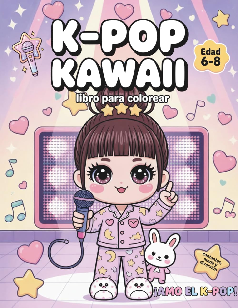 K-Pop Kawaii Libro para Colorear para Niñas de 6 a 8 Años: 60 Diseños Kawaii de Cantantes, Moda y Diversión. Tu Hija se Sentirá la Idol más Adorable. Actividad Creativa sin Pantallas