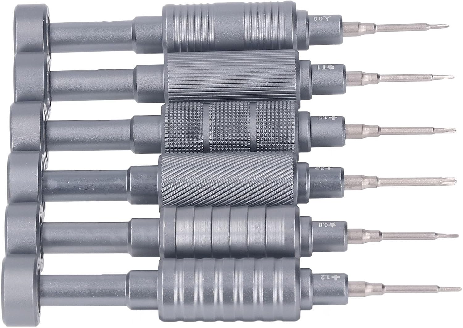 6 in 1 Precision Screwdriver Set for Smartphones Repair, wit S2 Steel Bits, Anti-Slip Knurled Handle, 360° Rotating Cap, for Removing or Assembling Small Screws