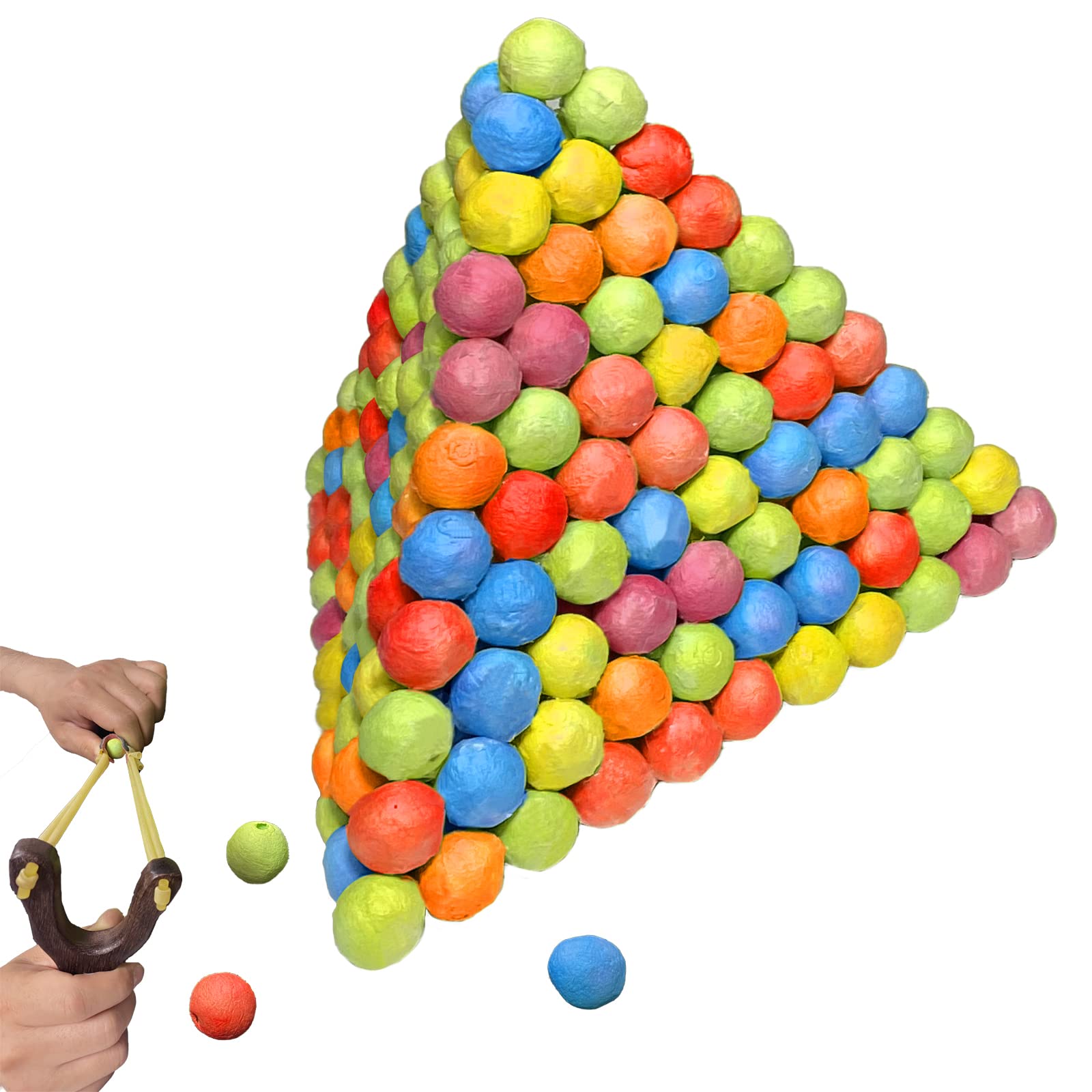 TOPRADE Multiple Color Paper Pellets Balls Bobbles Slingshot Ammo Safe Ammo for Children Enjoy Family Time (200pcs)
