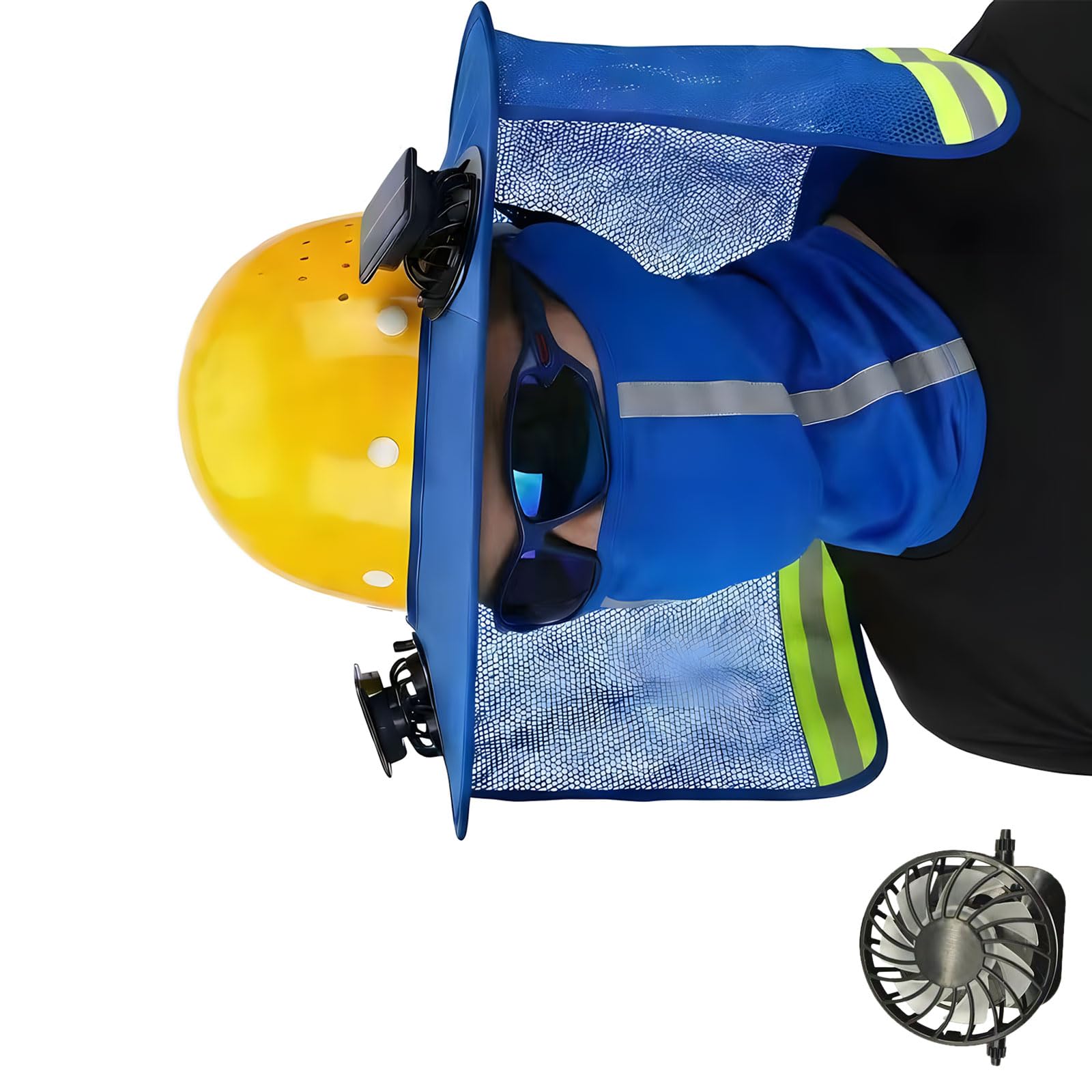 SHINLHUA Multi Purpose Outdoor Work Cap with Double Energy Source Air Circulators and Cooling Neck Cover Reflective Construction Hat