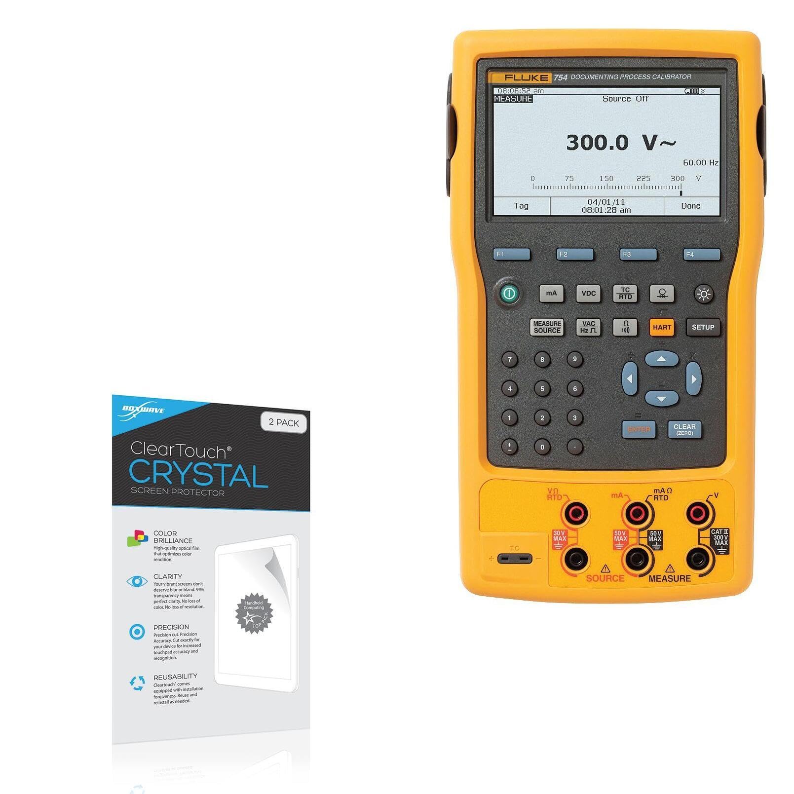 BoxWave Screen Protector Compatible with Fluke 754 - ClearTouch Crystal (2-Pack), HD Film Skin - Shields from Scratches