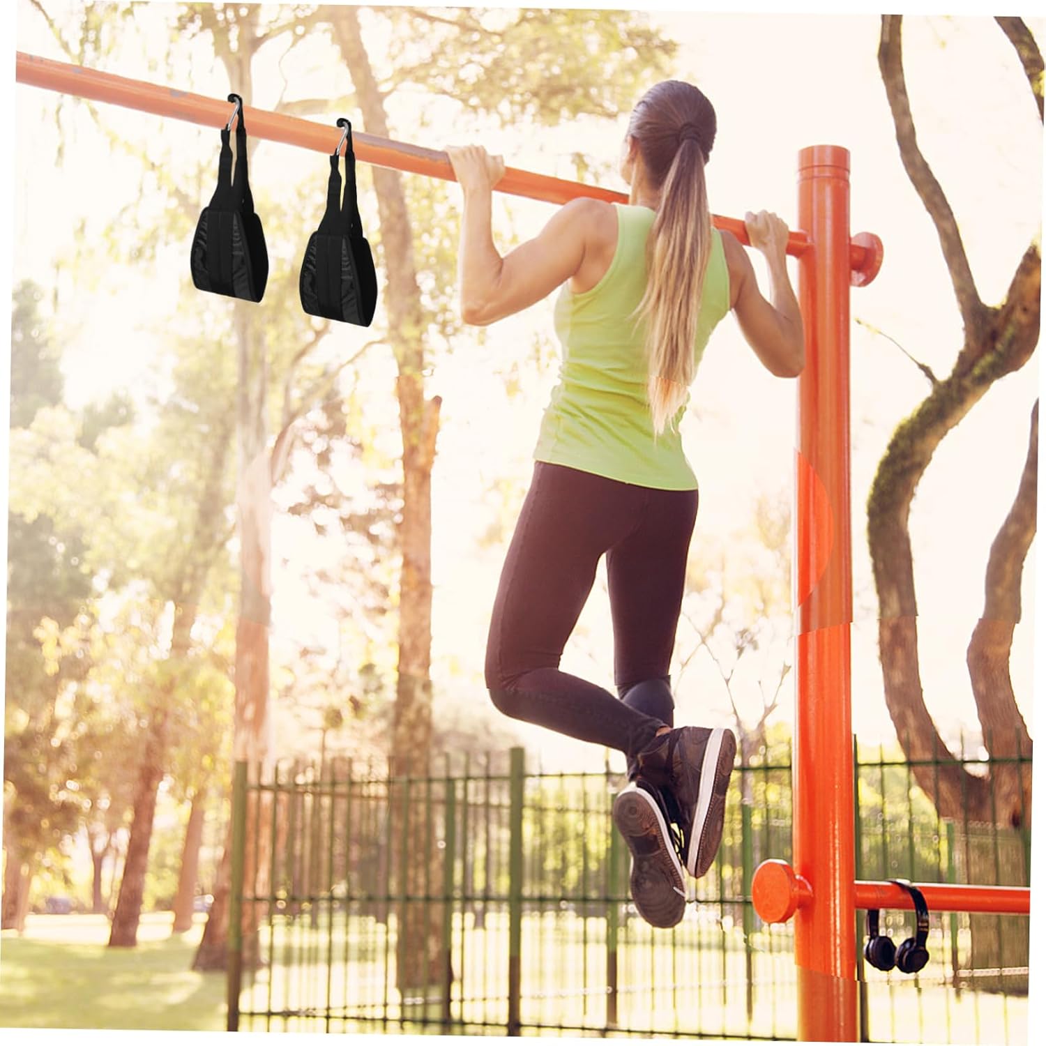 POPETPOP Pull Up Straps for Bar Adjustable Ab Sling Workout Straps Heavy-Duty Nylon Fitness Accessories for Abdominal Training Home Gym Equipment for Men and Women