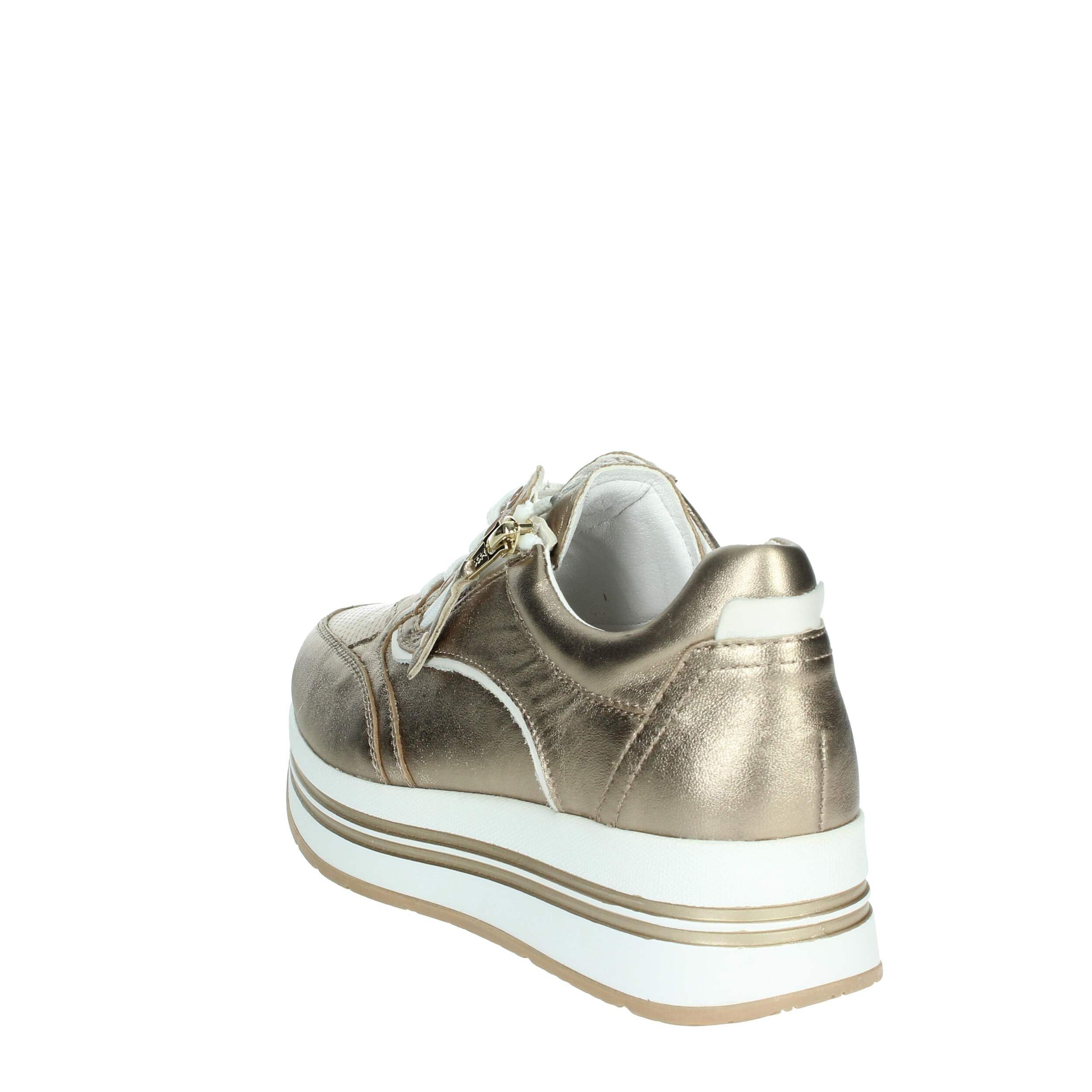 CINZIA SOFT IV919575-AS001 White/Gravel Scarpa Donna Sneaker Platform Pelle Zip Laterale