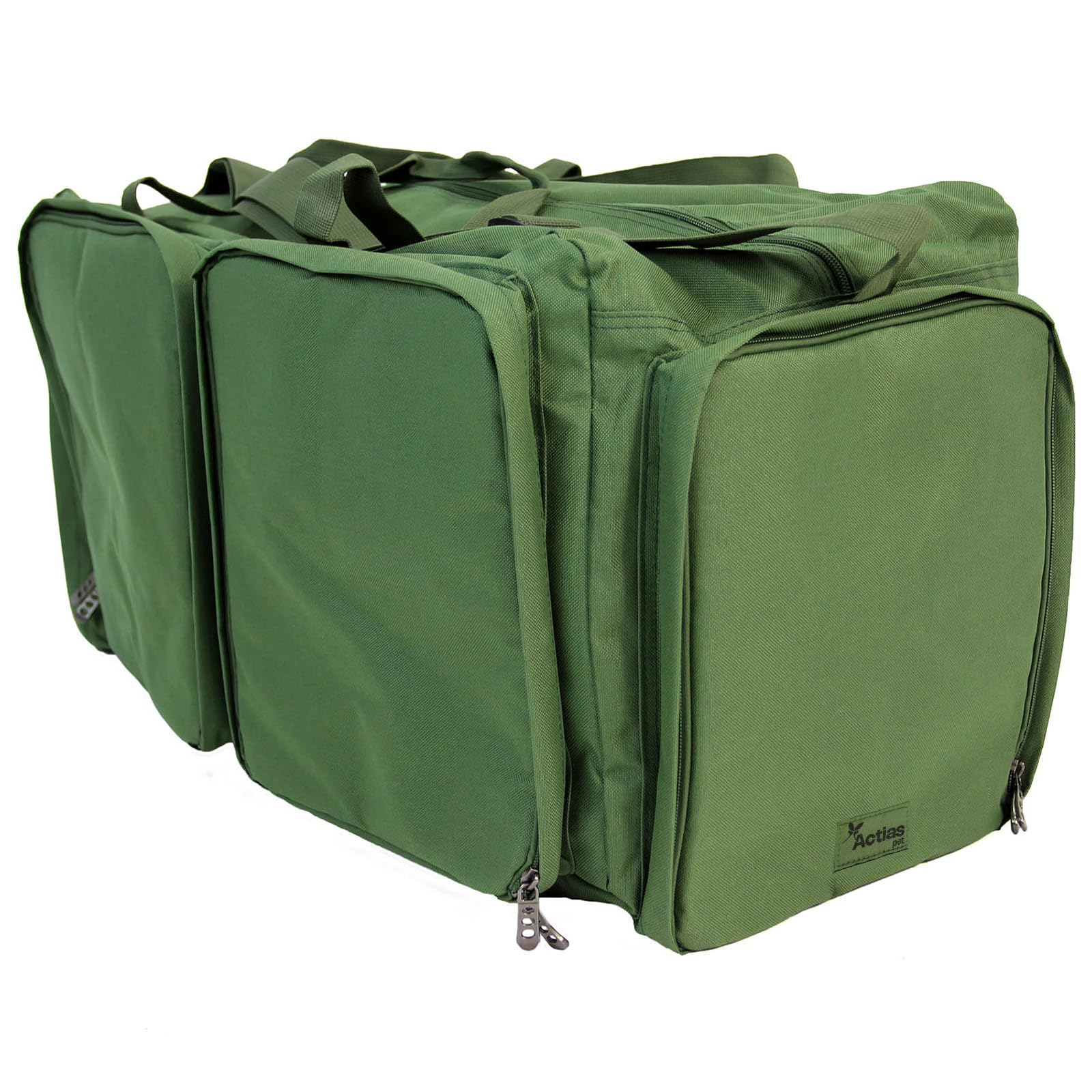 Actiaspet Large Fishing Tackle Bag Green 4 Compartment Carryall 75 x 35 x 37 cm