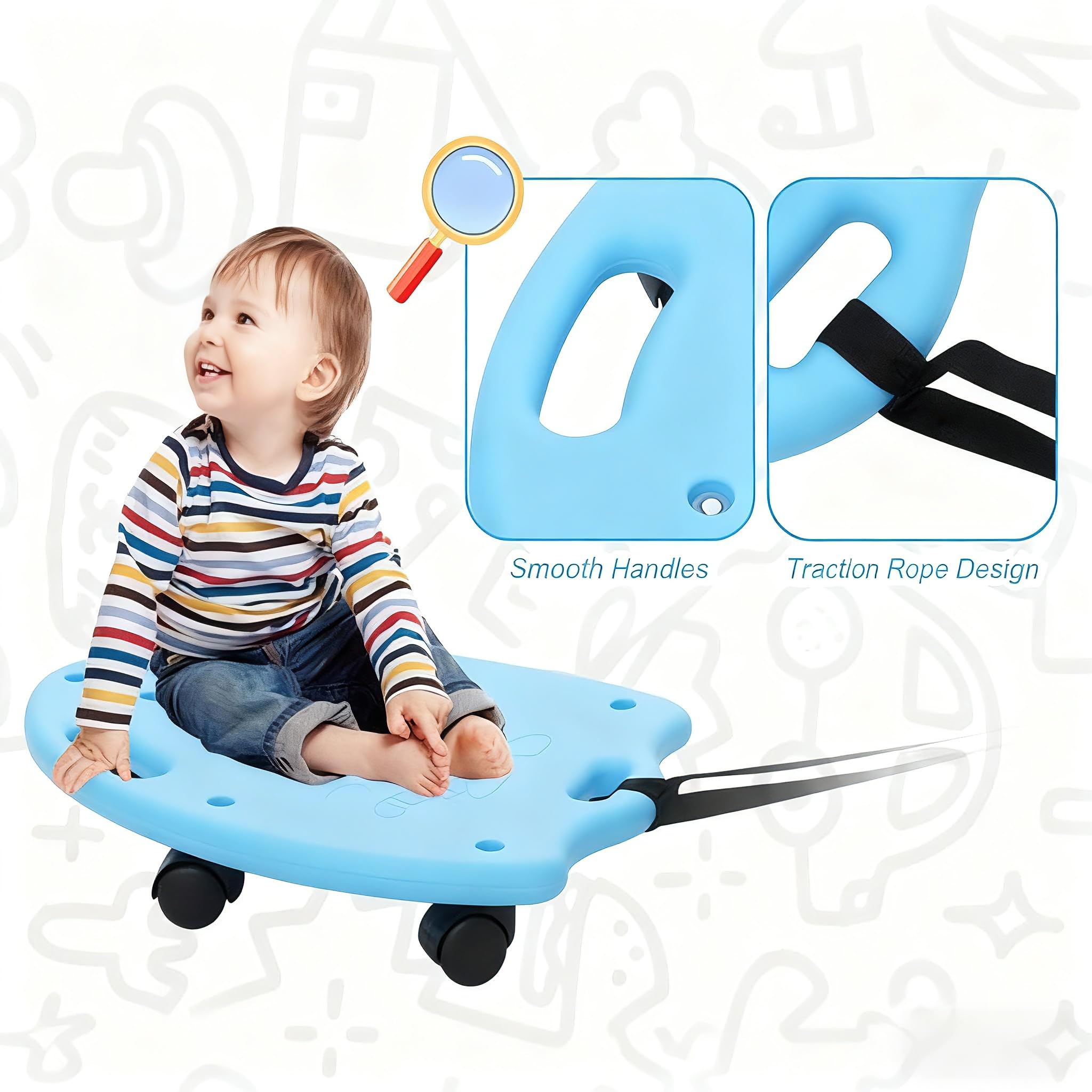 Lopxo Patinete de Equilibrio sensorial para Autismo para niños, Patinete de Suelo Sentado con Asas y 6 Ruedas universales silenciosas, Tabla Deslizante para Interiores y Exteriores,Verde Lopxo Patinete de Equilibrio sensorial para Autismo para niños, Patinete de Suelo Sentado con Asas y 6 Ruedas universales silenciosas, Tabla Deslizante para Interiores y Exteriores,Verde