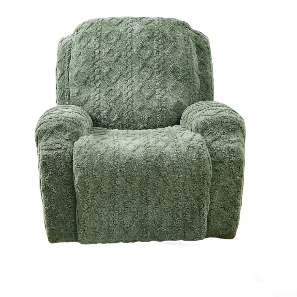 Housse de chaise longue jacquard gris - Protection élastique complète pour fauteuil de massage