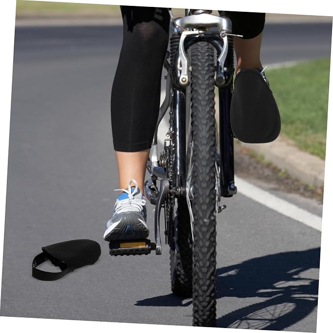 Cubrezapatos para ciclismo, protección térmica, color negro miniatura 2