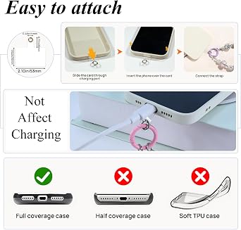 Silvery Phone Wrist Strap for Women Metal Phone Chain Compatible with All Smartphones