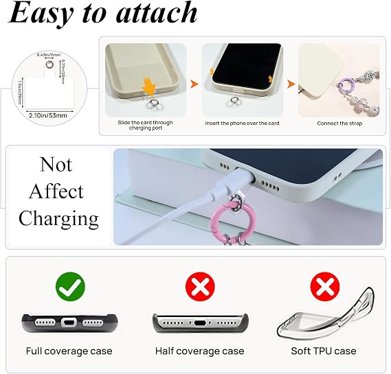 Silvery Phone Wrist Strap for Women Metal Phone Chain Compatible with All Smartphones